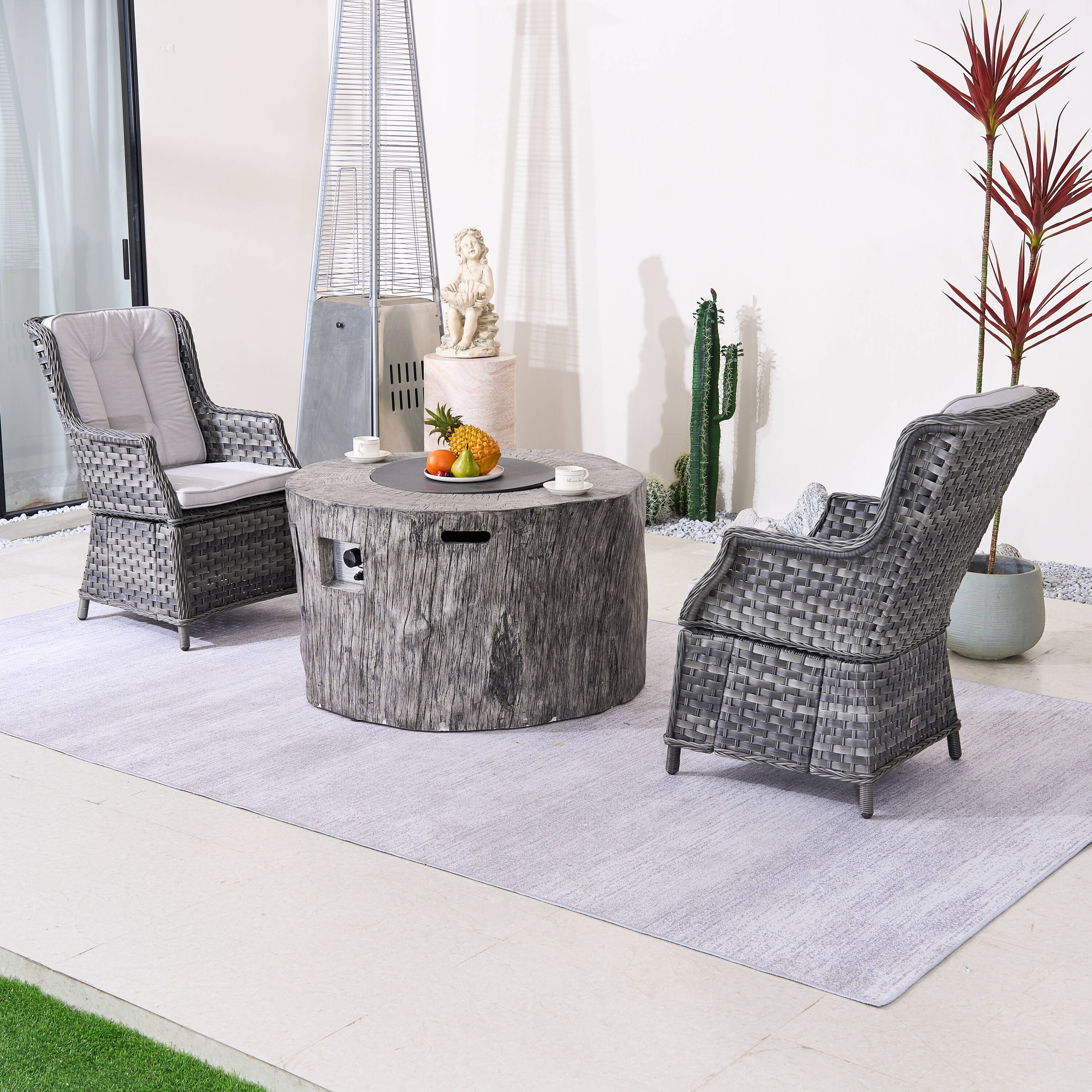 Direct Wicker DWG-2-010&2181-GR Patio-Conversation-Sets - View #2