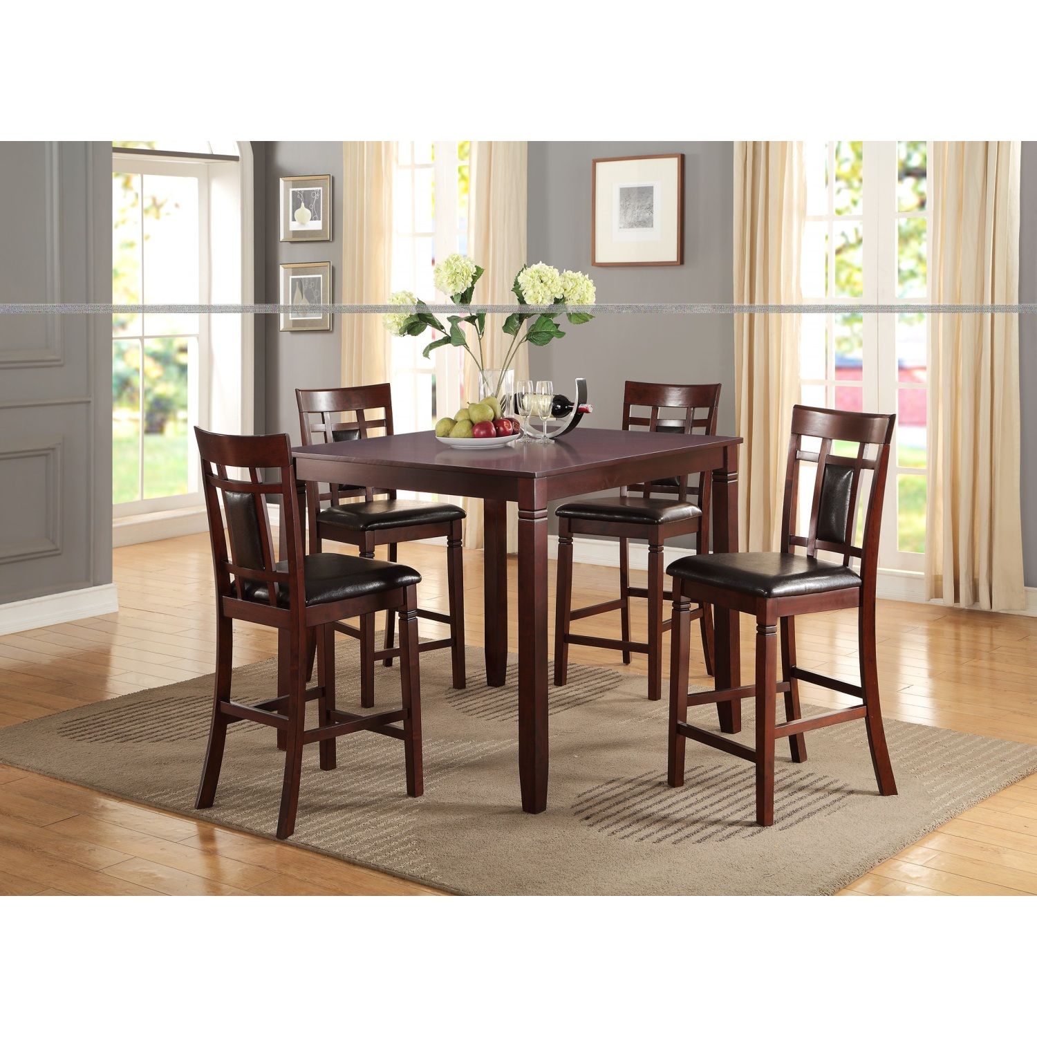 JASMODER HS00F2252 Brown Contemporary/Modern Dining Room Set with Rectangular Table ( Seats 4 )