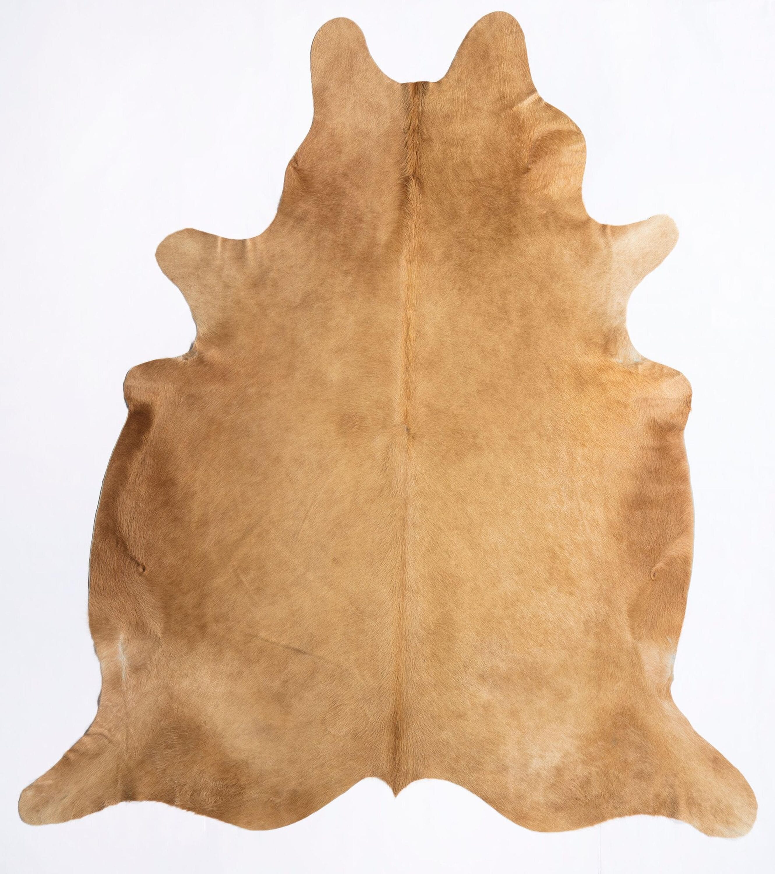 Round Blue Geometric Stain-Resistant Cowhide Area Rug