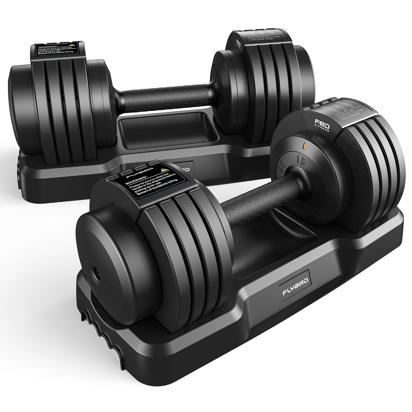 FED Fitness DB2 Adjustable Dumbbell 110LB (55LB Pair) Dumbbell for Home Gym Exercise 5-in-1 Fast Adjustable Weights with Anti-Slip Handle