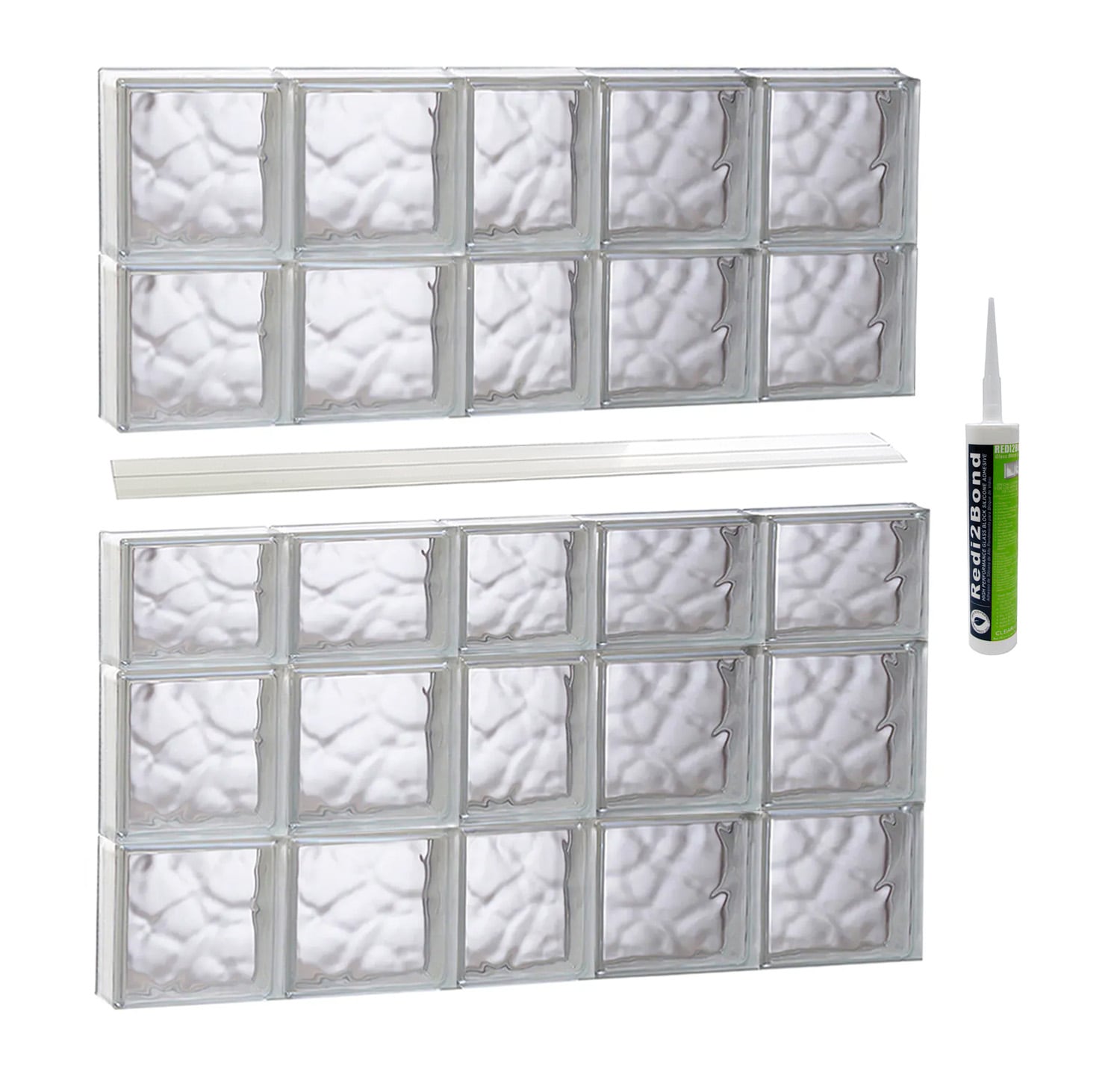 REDI2SET S3838DC Wavy Glass 36-3/4-in x 36-3/4-in Frameless Replacement Glass Block Window