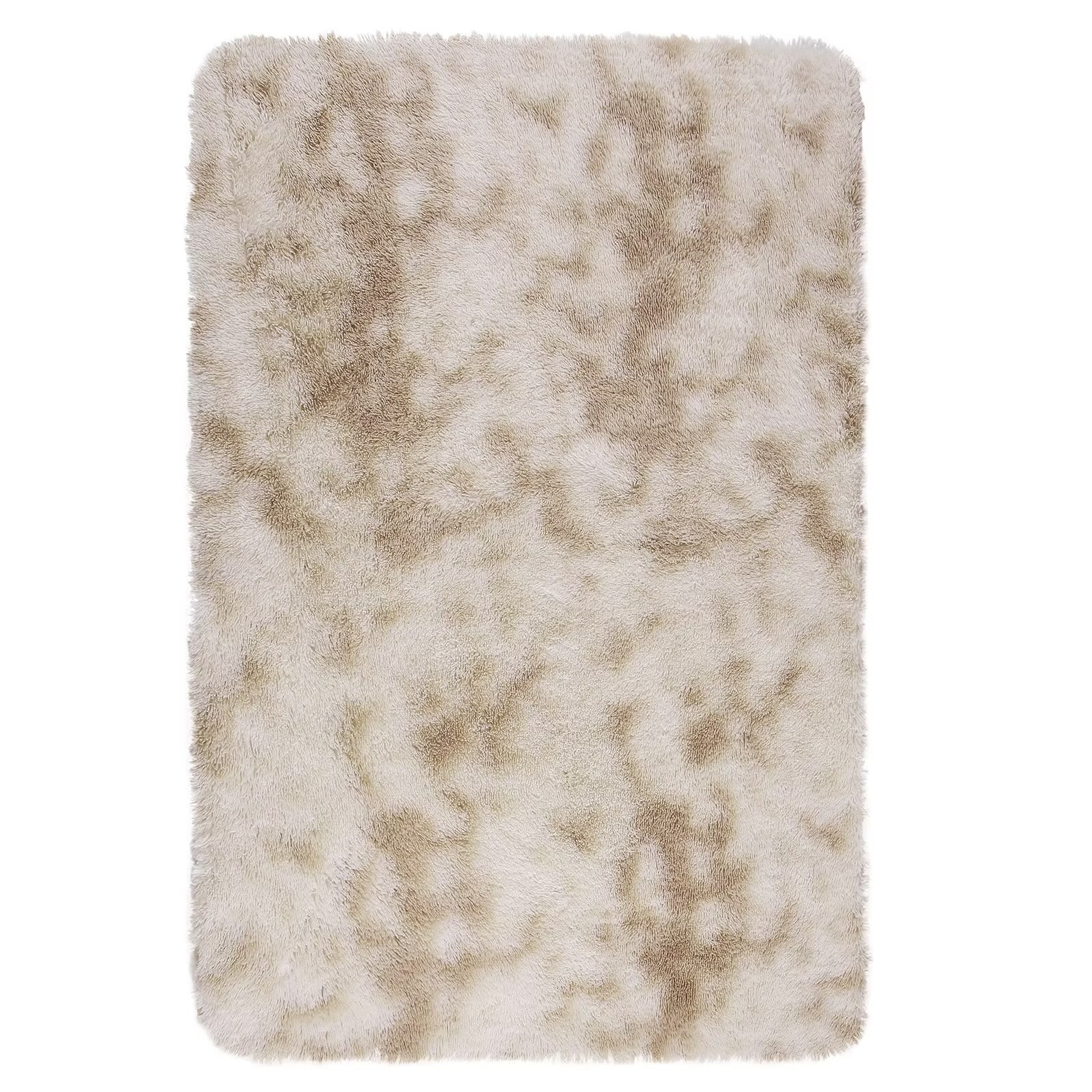 Qeetex SUNNY-PHO-0PW2L69I 9 x 12 ft Polyester Tie-dye Light Brown Rectangular Indoor Solid Modern Fluffy Soft Non Slip Area Rug