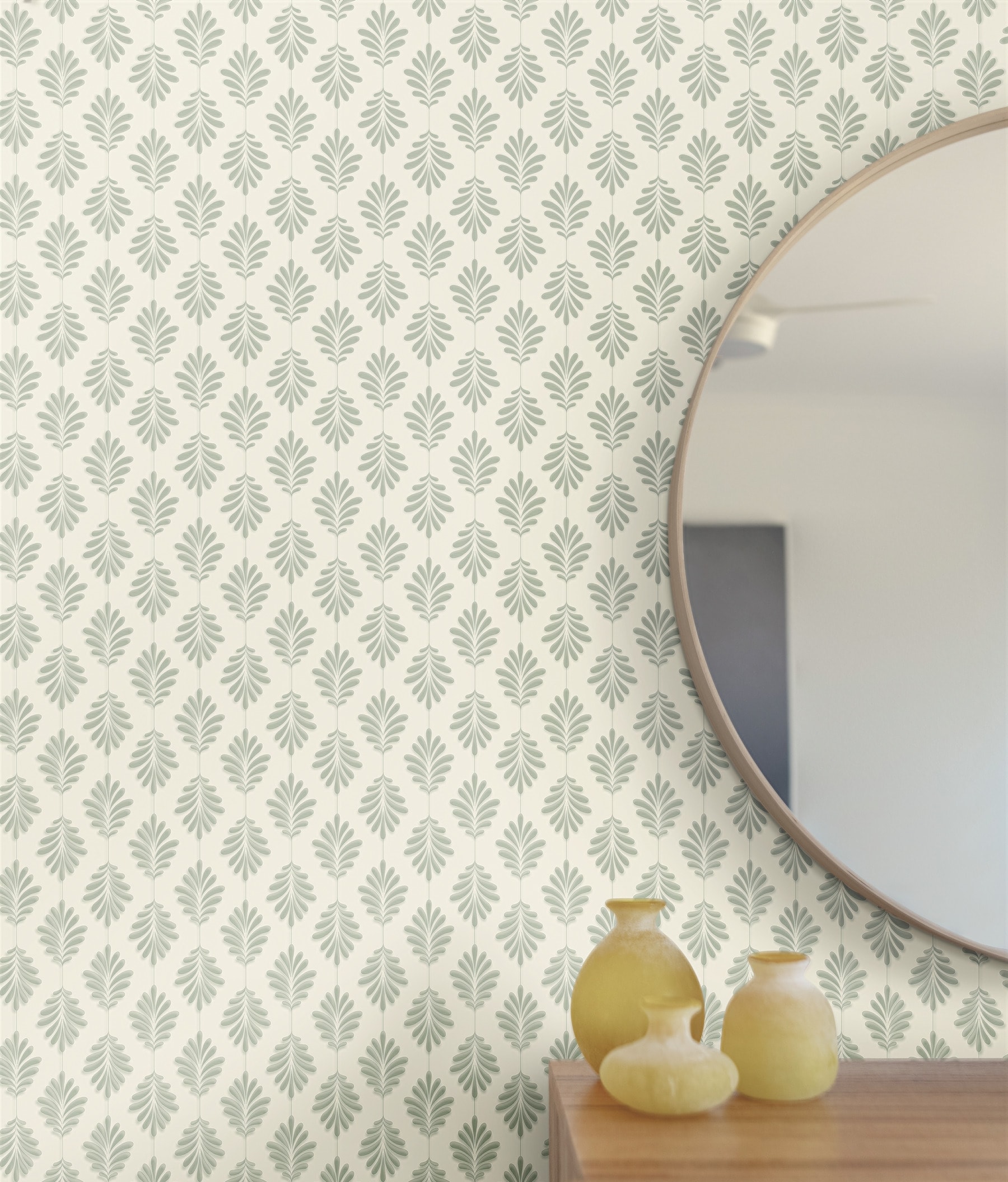 York Wallcoverings SS2553 Silhouettes 60.8-Sq. Feet Green Non-woven Ivy/Vines Prepasted Water Activated Paste Wallpaper