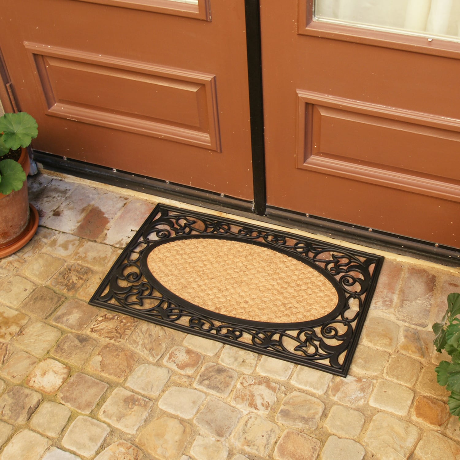 Rubber-Cal 2-ft x 3-ft Brown Rectangular Indoor or Outdoor Door Mat in the  Mats department at
