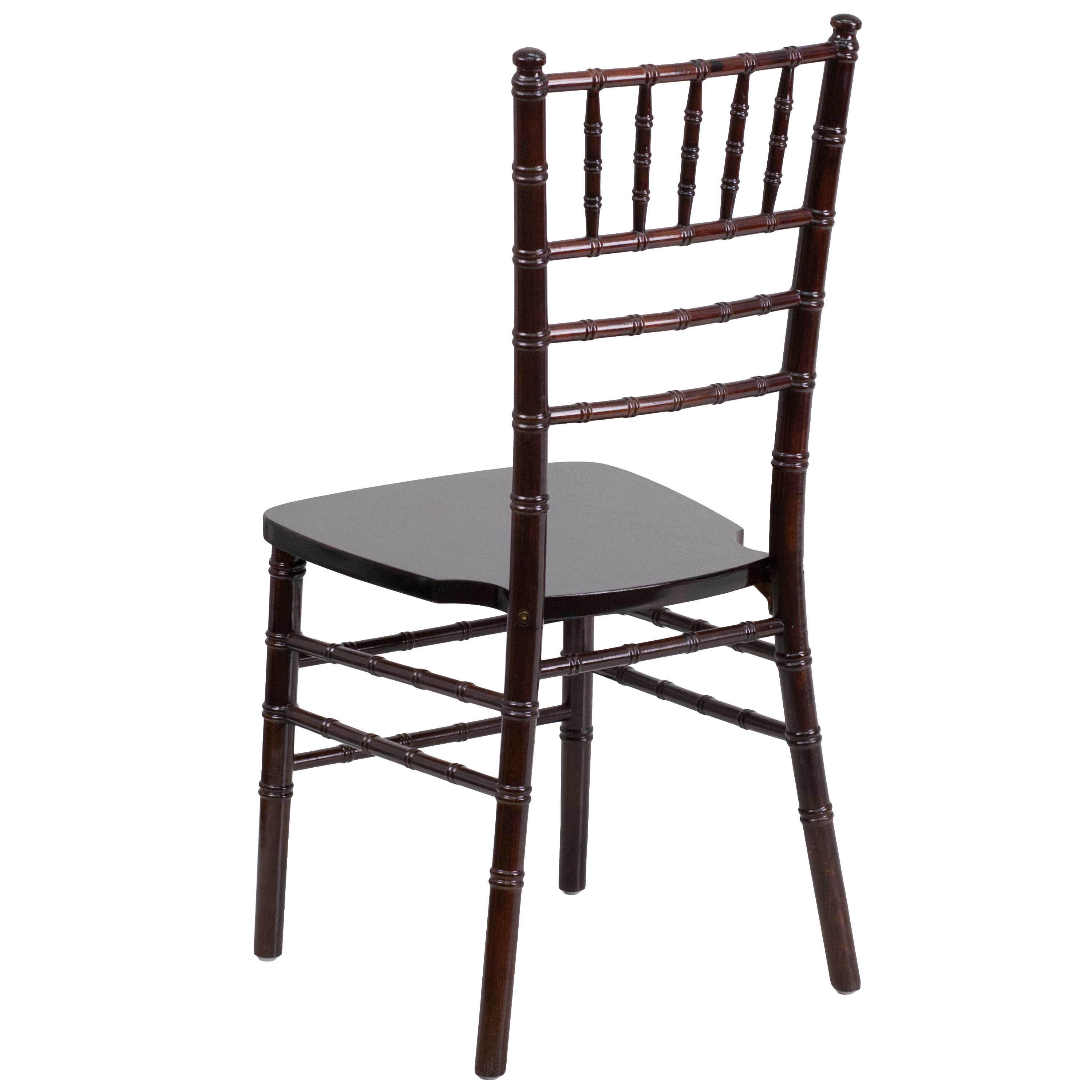 Walnut High Slat Chiavari Wood Side Chair