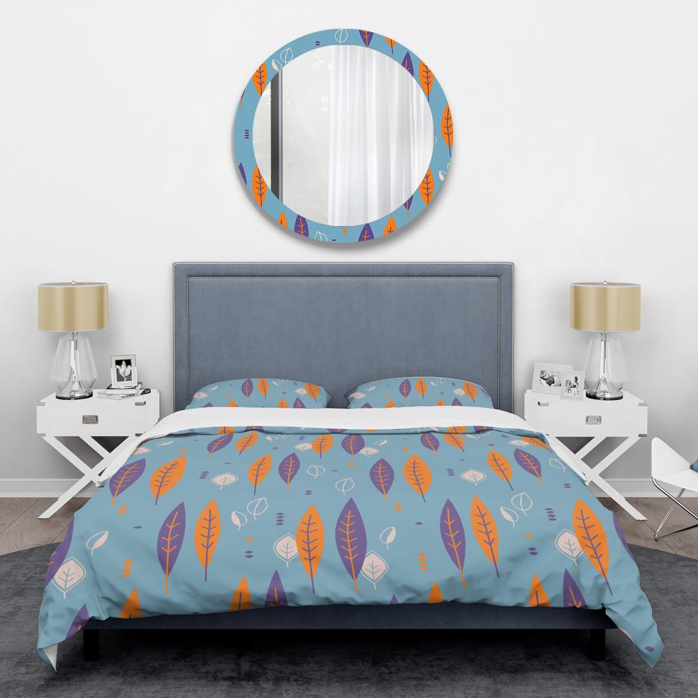 Designart BED24160-Q 3-Piece Blue Queen Duvet Cover Set