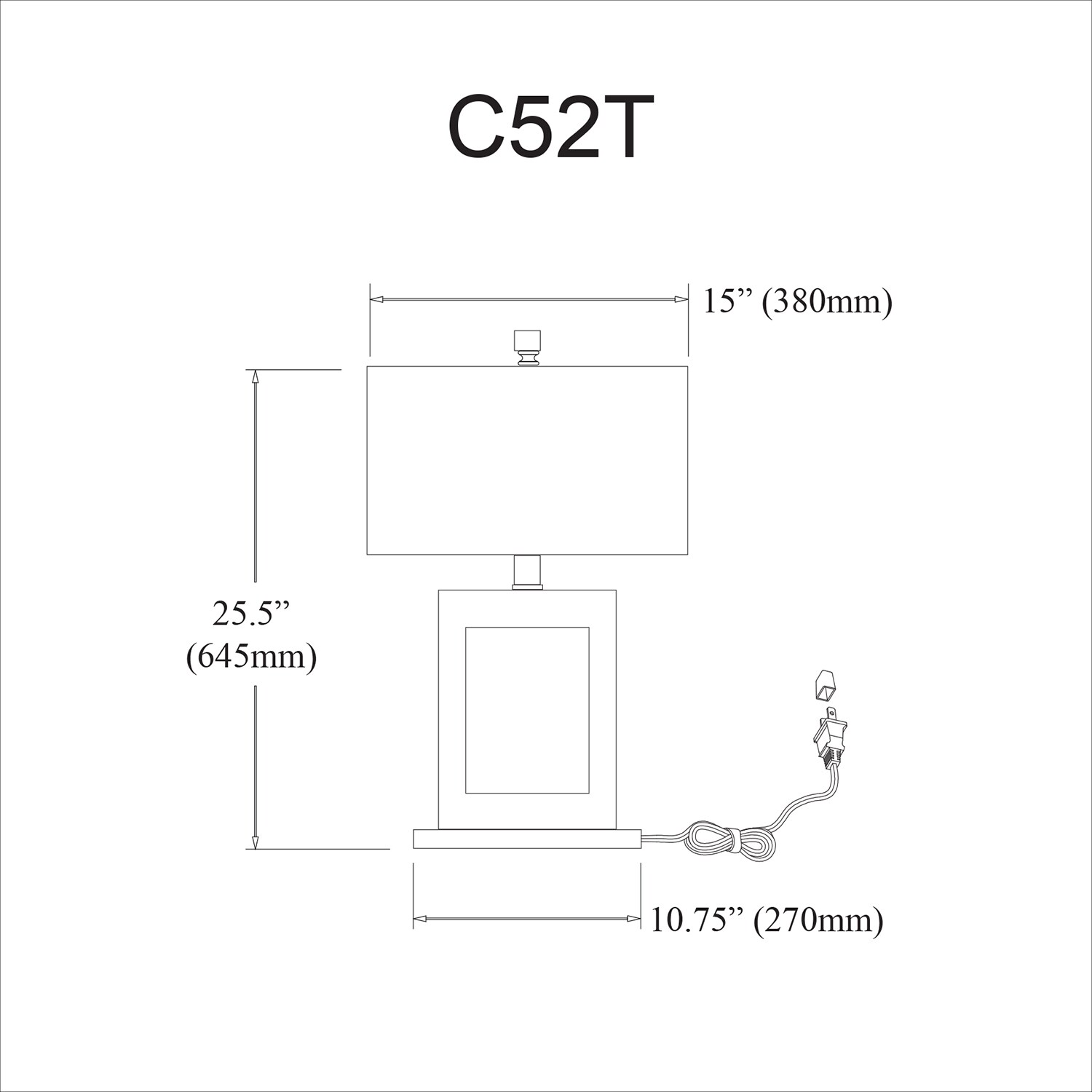 Dainolite C52T-PC Table-Lamps - View #3