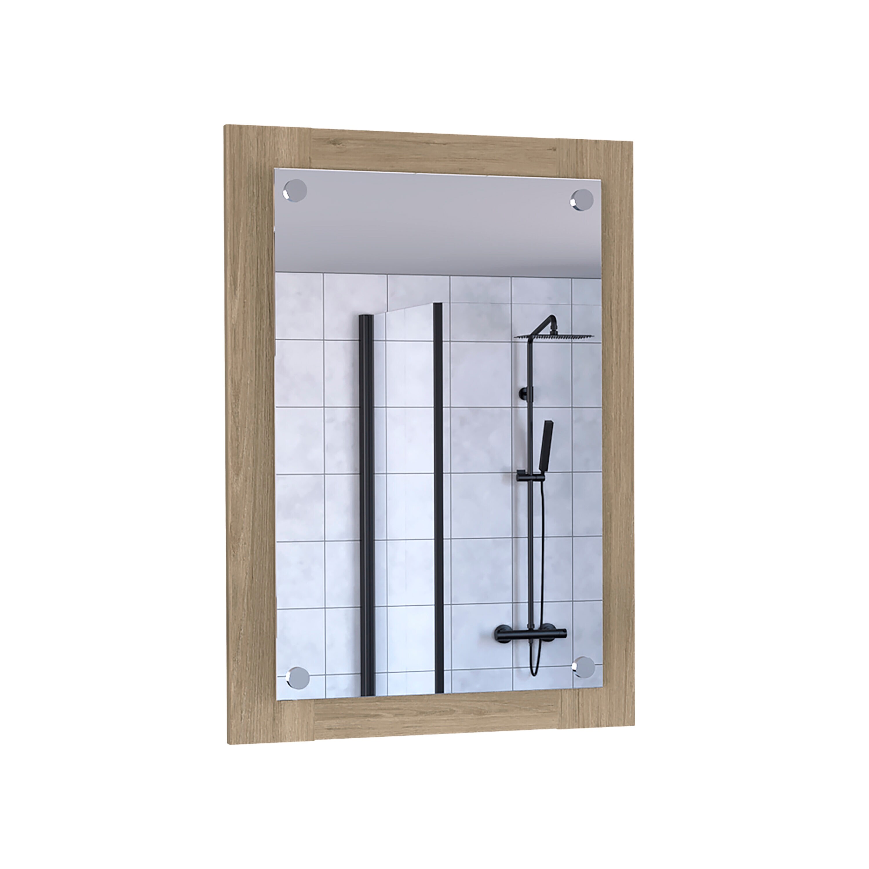 Maocao Hoom BH92005 19.6-Inches W x 27.5-Inches H Rectangle Beige Framed Wall Mirror