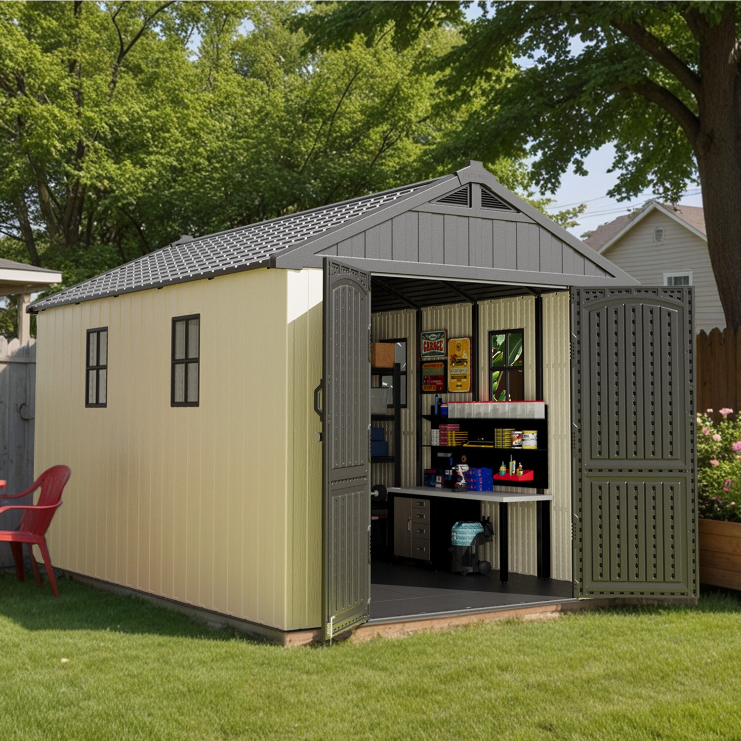 Patiowell LS-0404-812BG Vinyl-Resin-Storage-Buildings - View #7