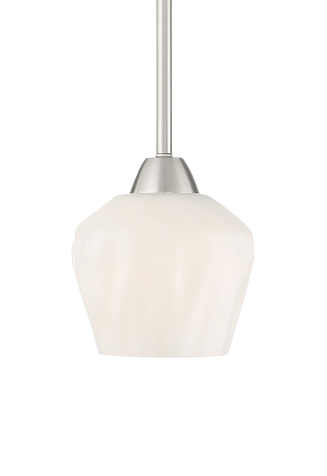 Contemporary Brushed Nickel Mini Pendant Light with Glass Shade