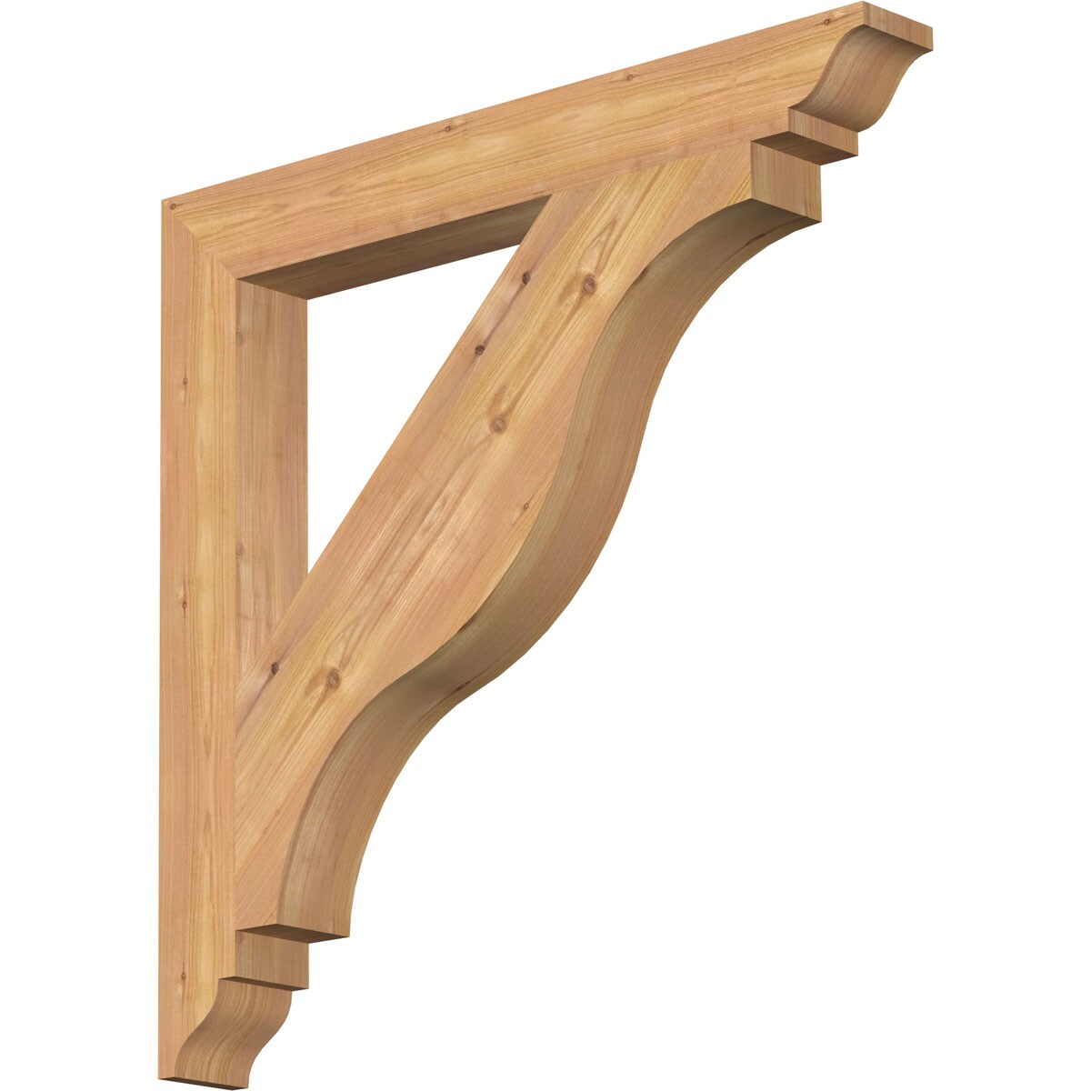 Ekena Millwork BKT04X30X30FST01SWR Funston traditional smooth 3-1/2-in x 30-in x 30-in Western red cedar Brown Wood Standard bracket