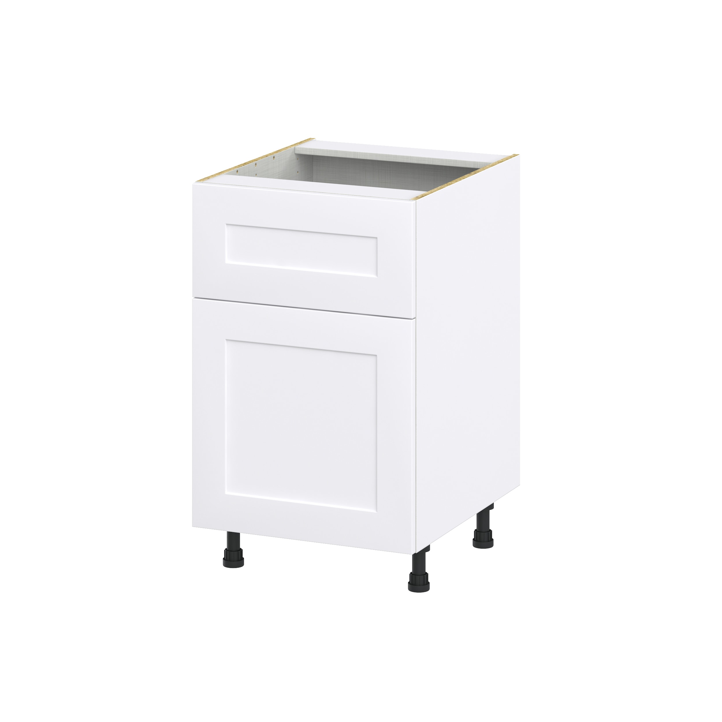Hugo&Borg DSB21A(L/R)-JO Jolie 21-in W x 34.5-in H x 25-in D Warm White Base Fully assembled Cabinet (Recessed Panel Shaker)