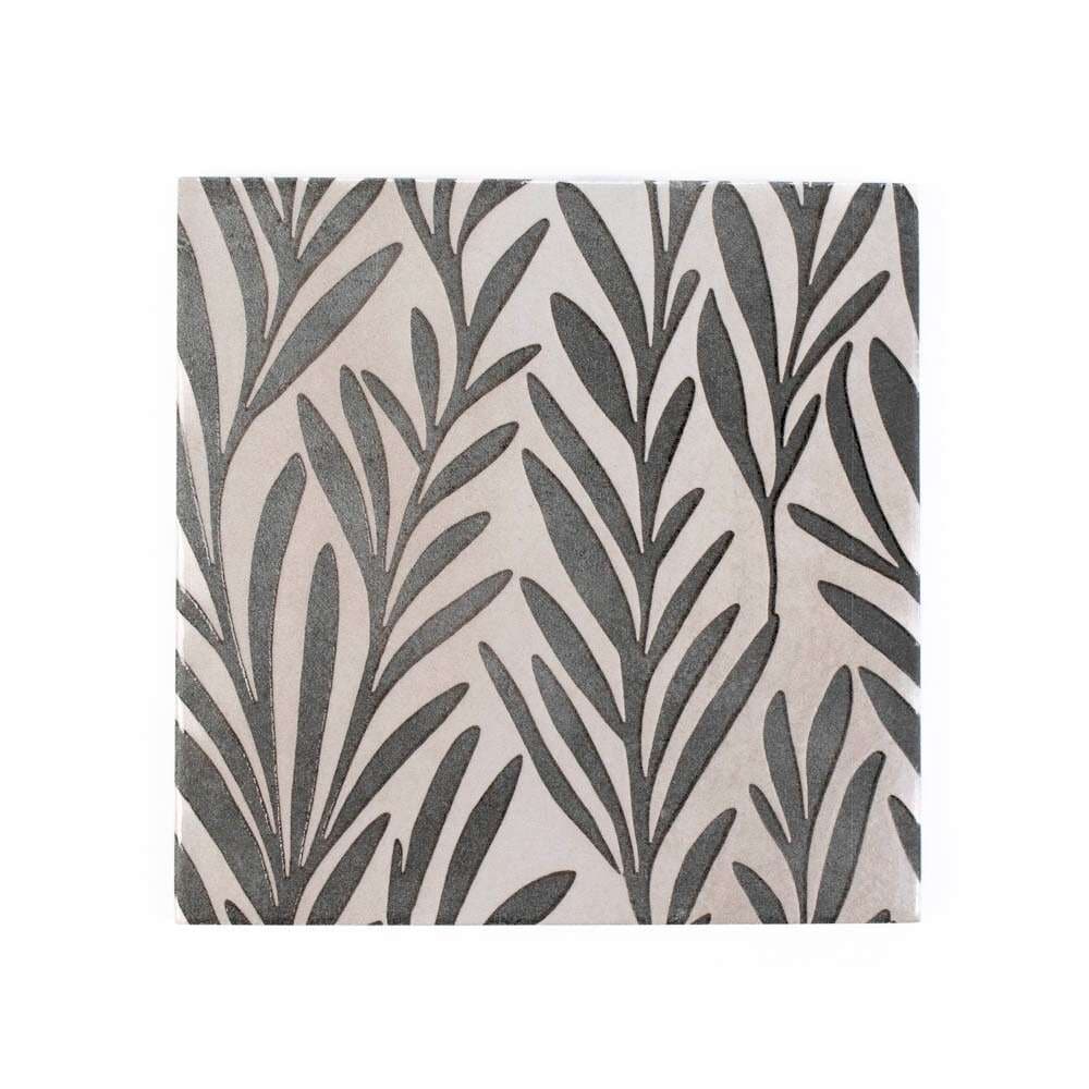 The Tile Life TSILV0606LE Olea Leaves 6-in x 6-in Satin Porcelain Patterned Floor and Wall Tile (10.76-sq. ft/ Carton)