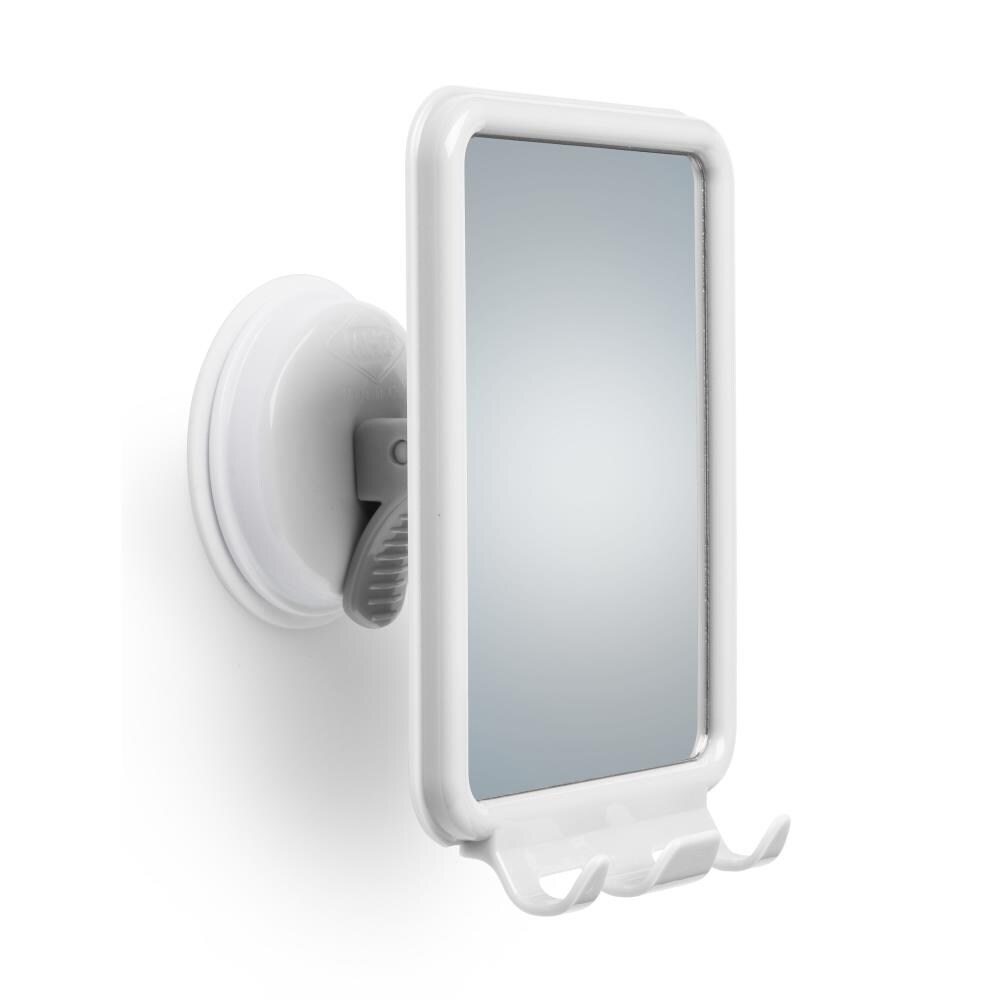 MHI 10161 Safe-er-Grip 4.5-in x 6.5-in Fog Free Tilting Bathroom Vanity Mirror (White)