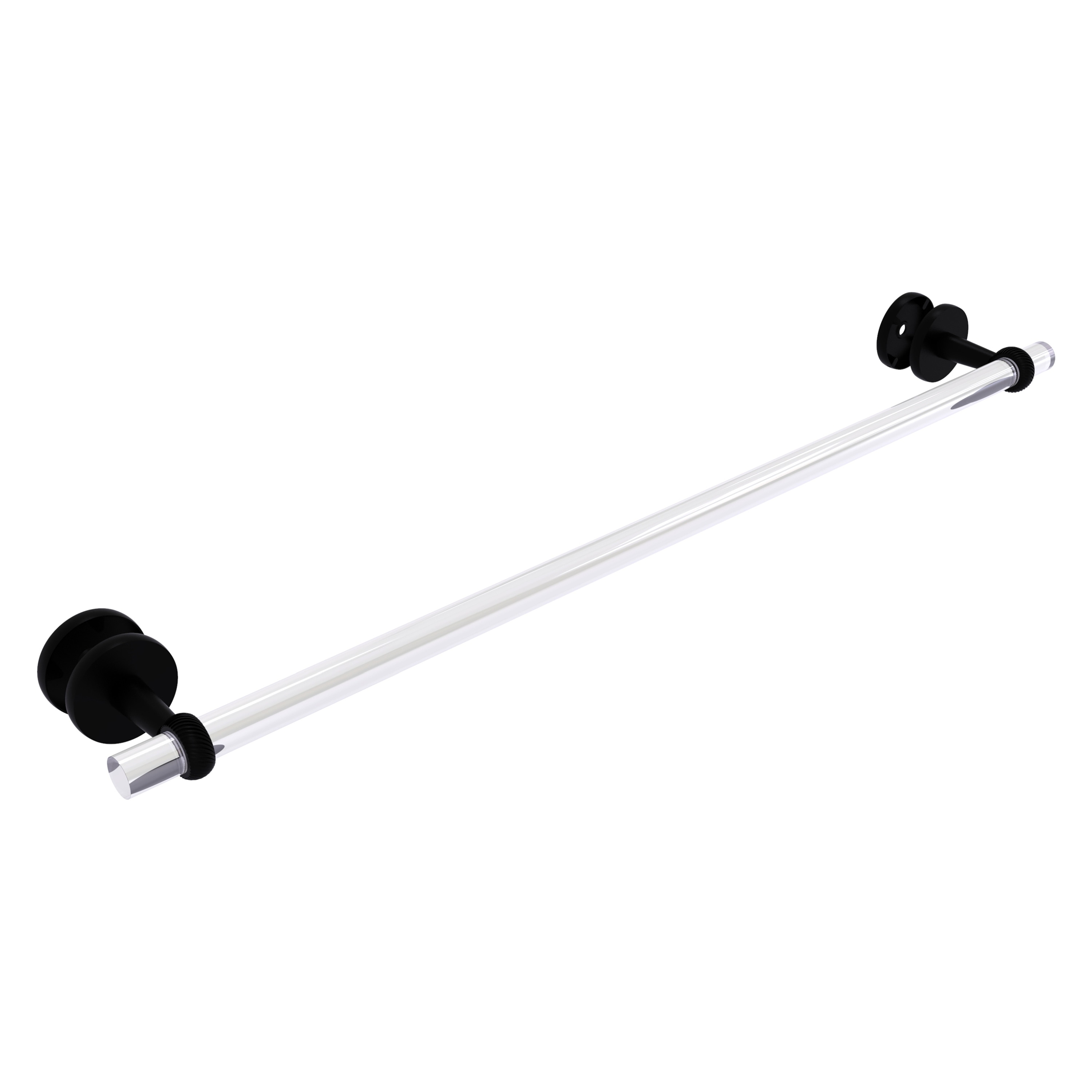 Allied Brass CV-41T-SM-30-BKM Clearview 30-in Matte Black Wall mount Single Towel Bar