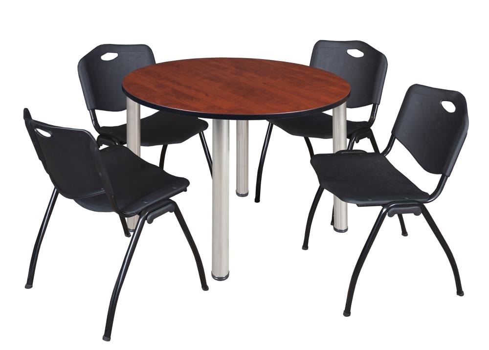 Regency TB48RNDCHBPCM47BK Breakroom Red 4-Person Training Table (48-in W x 29-in H)
