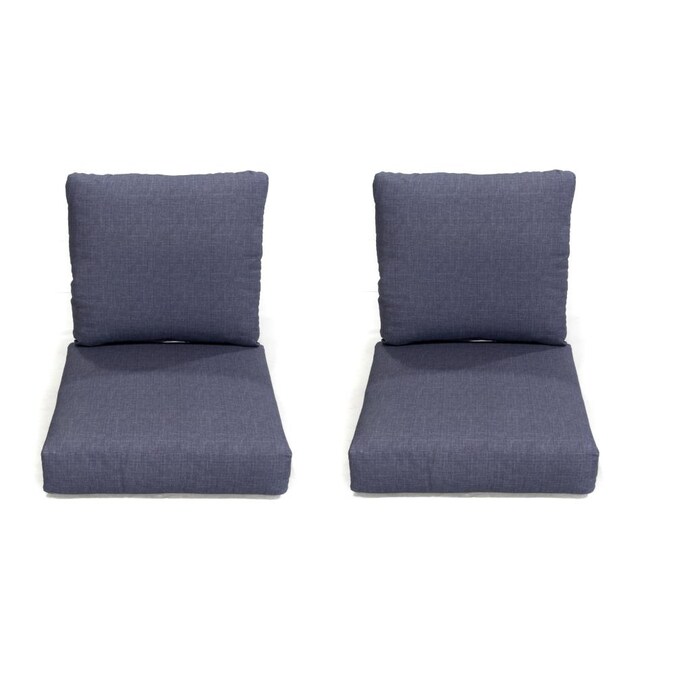 Donglin Furniture Indoor Outdoor Lounge Chair Cushion Set Of 2 Blue Fabric Deep Seat Patio In The Cushions Department At Com - Patio Furniture Pillow Sets