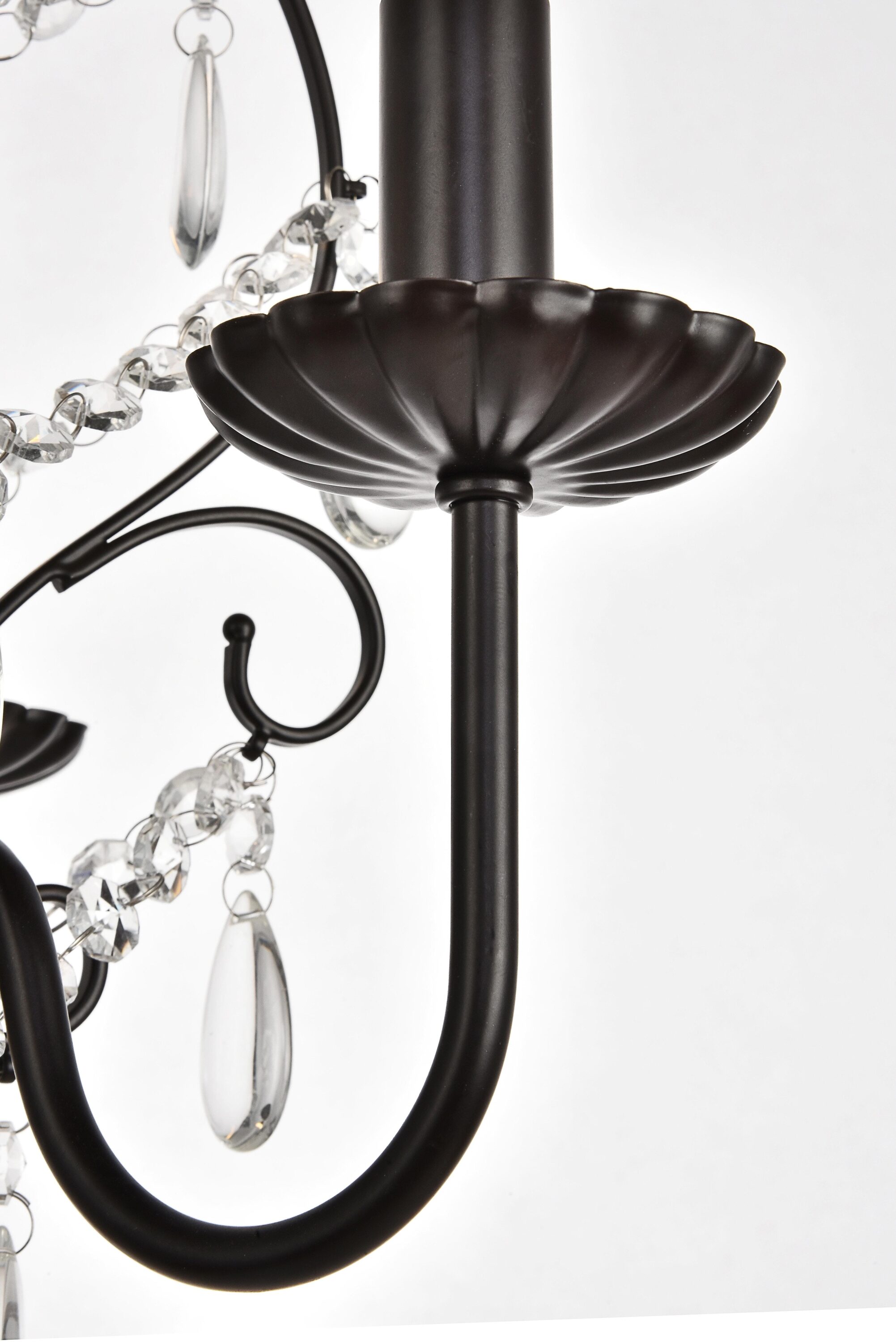 Elegant Oil Rubbed Bronze Pendant with Clear Crystal Accents