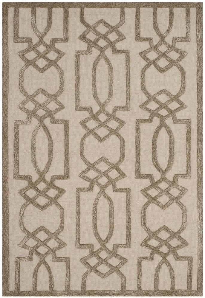 Safavieh BEL138A-4 Bella Soma 4 x 6 (ft) Tufted Wool Sand/Brown Rectangular Indoor Geometric Farmhouse/Cottage Area rug