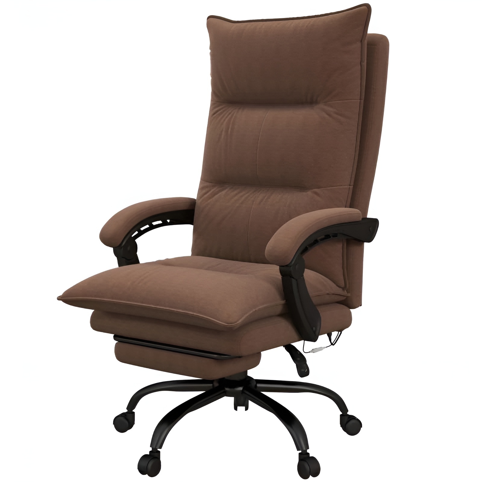 Slickblue D-FR-BBAOF19824 1-Piece Salmon/Brown Executive Chair - Modern Ergonomic Adjustable Height Swivel Microfiber Office Chair with Heated Massage for Home Office