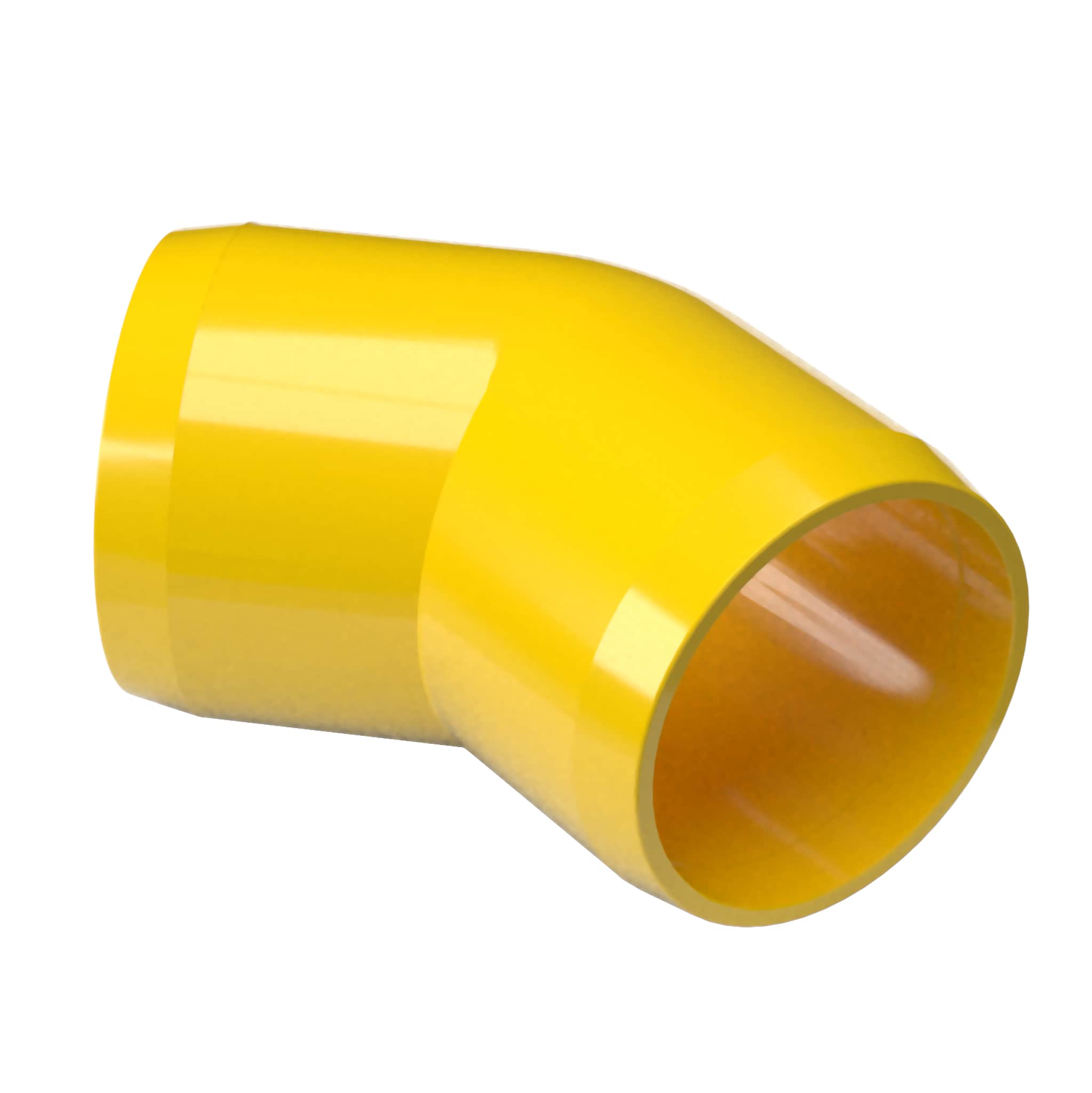 PVC Pipeworks 125-45-Y-4 1-1/4-in PVC 45-Degree Elbow Furniture Grade Fitting in Yellow (4-Pack)