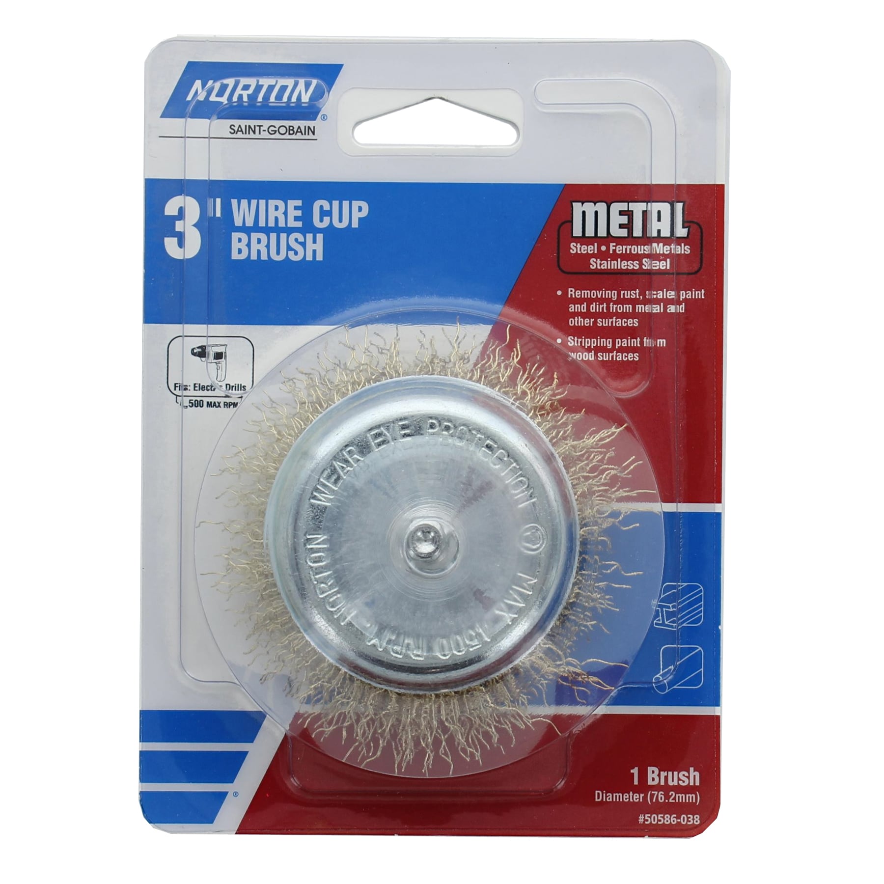 Norton Wire Cup Brush 3-in Coarse Wire Cup Brush Electric Drill in the Wire  Wheels & Buffers department at