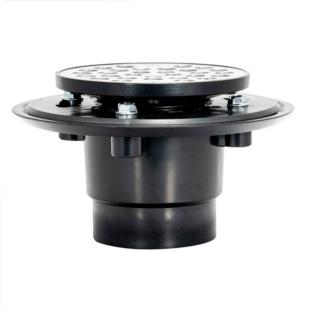 EZ-FLO 2-in Black Round Stainless Steel Shower Drain in the Shower Drains  department at 