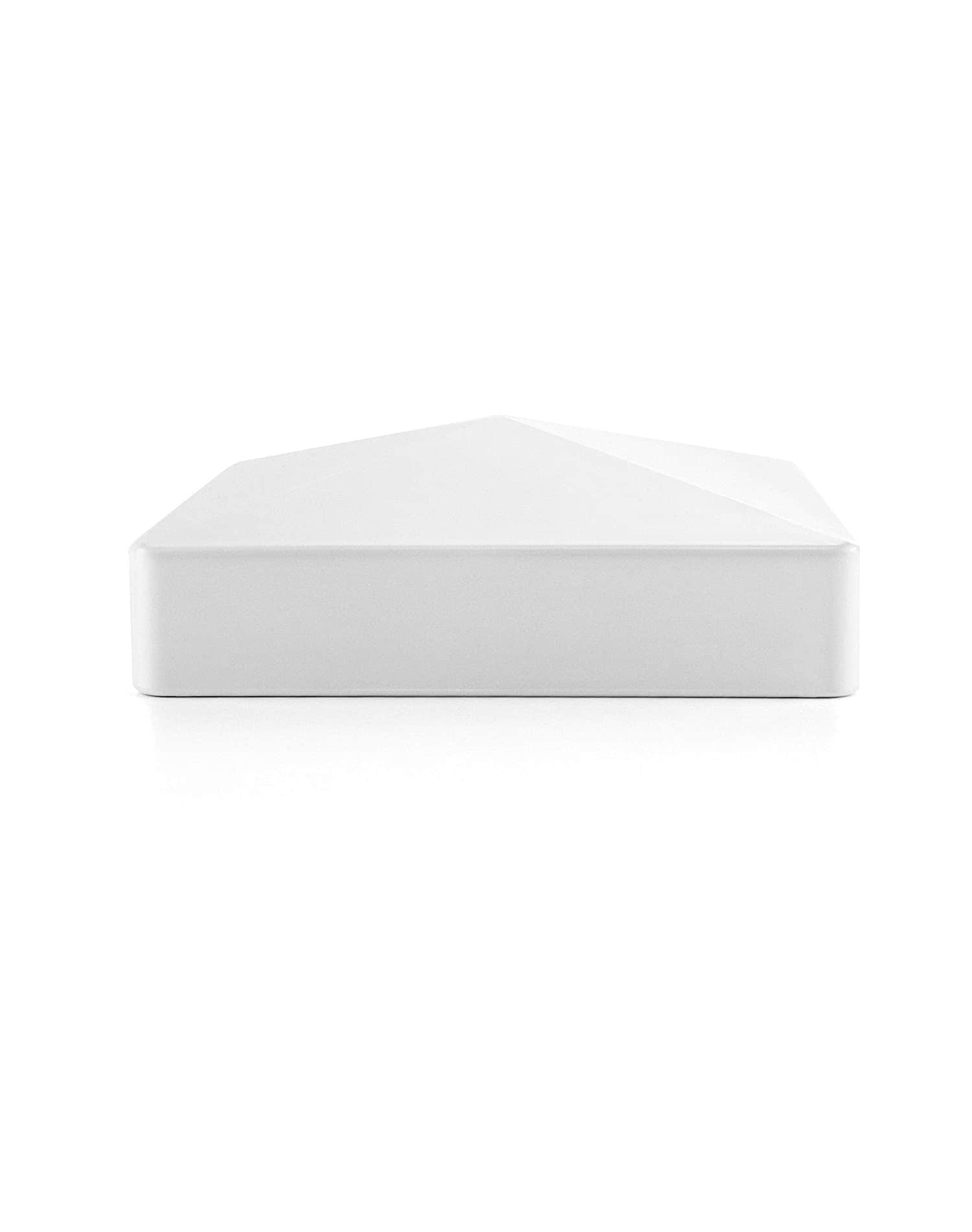 Etokfoks  vinyl pyramid fence post cap white decorative topper fits 5 x 5 inch vinyl posts for mailboxes decks docks and piling posts