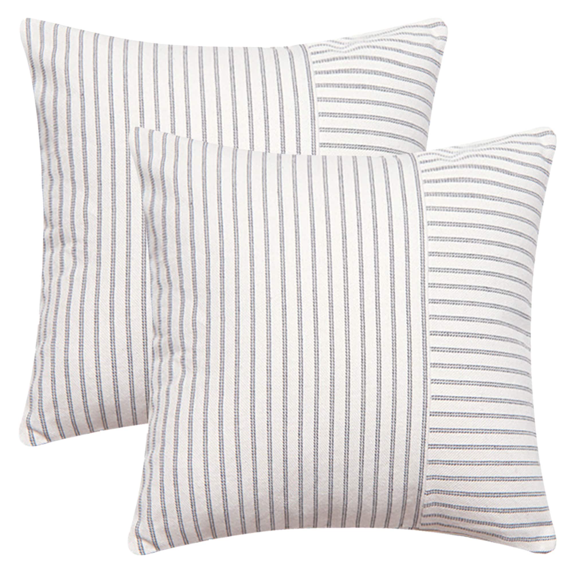 Unique Bargains Boho Striped Throw Pillow Covers 2pcs Farmhouse Pillow Cases Home Decor for Couch Sofa Bedroom 18 x 18 Inch Grey