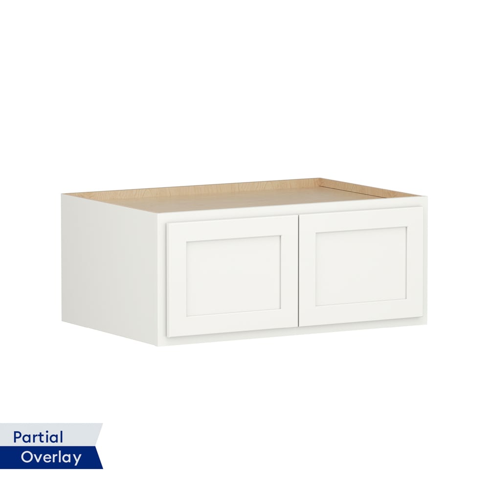 Shenandoah PRO Express SPE 92MPS-891 Breckenridge 36-in W x 15-in H x 24-in D Linen Partial Overlay Wall Fully assembled Plywood Cabinet (Recessed Panel Shaker)