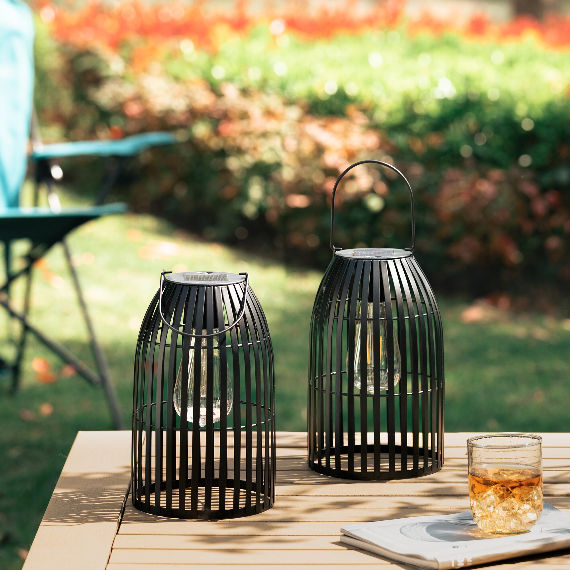 Glitzhome 2023300064 Outdoor-Decorative-Lanterns - View #2