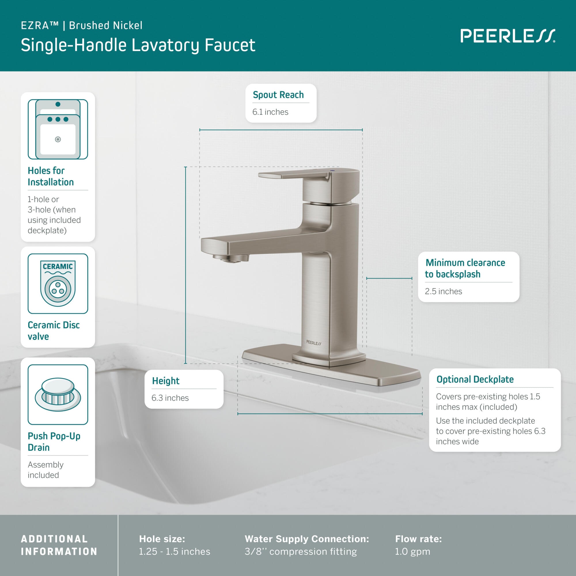Peerless P1571LF-BN-M Lavatory-Faucets - View #3