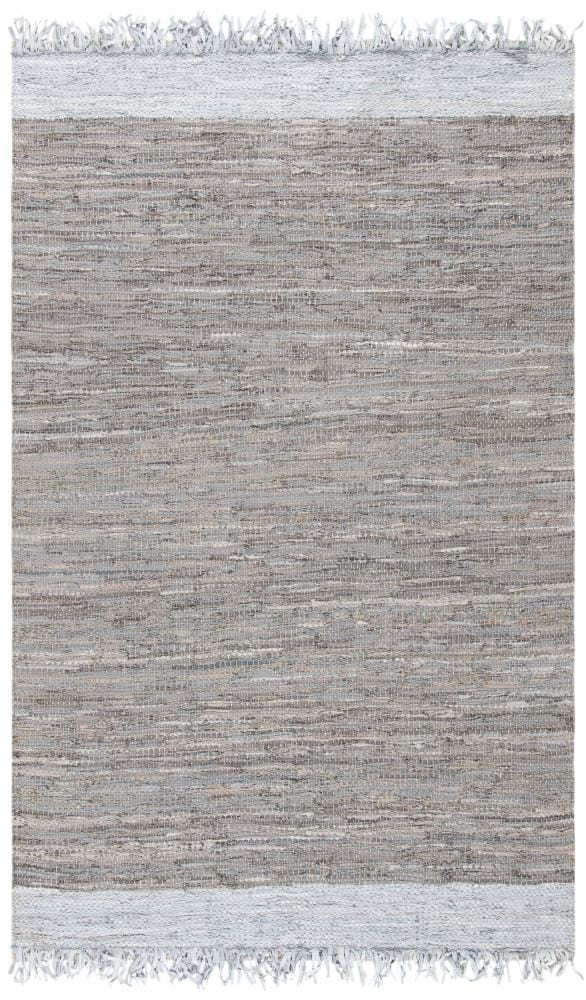 Handmade Vintage Leather 6' x 9' Brown Cowhide Area Rug