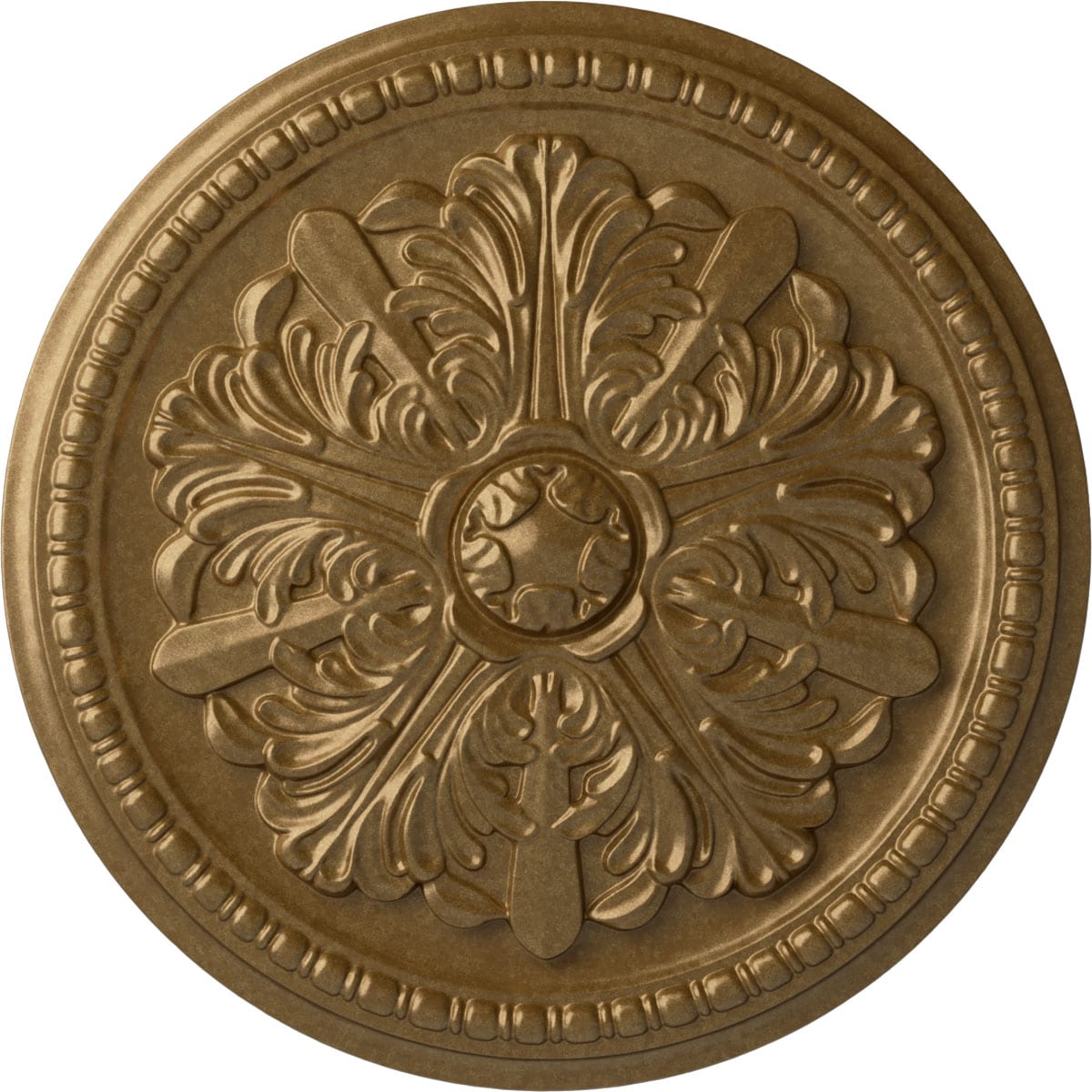 Ekena Millwork CM16SWPAS Swindon 16.875-in W x 16.875-in L Painted Pale Gold Polyurethane Whole Ceiling Medallion