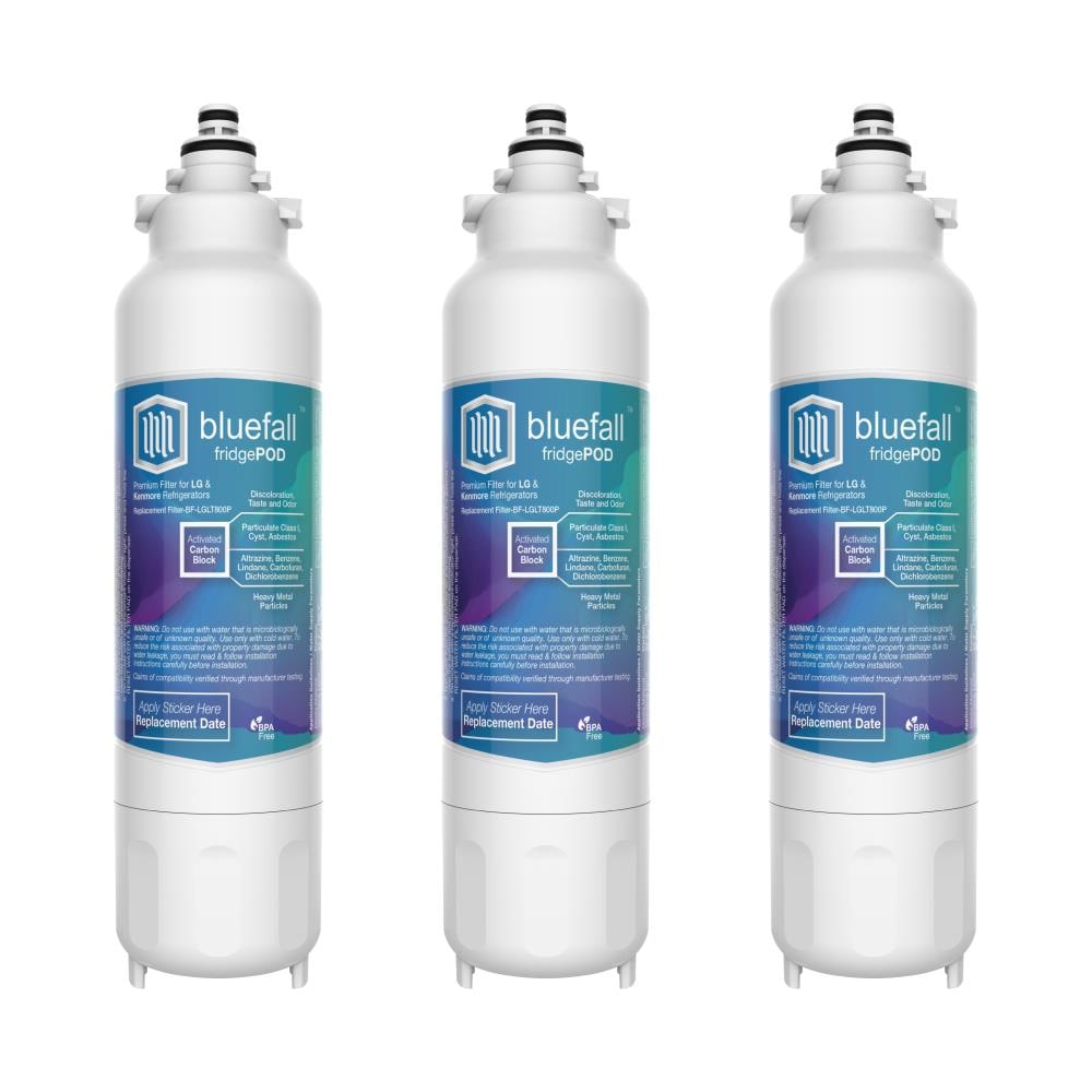 Bluefall BF-LGLT800P-3PACK Twist-in Refrigerator Water Filter FridgePod 3-Pack