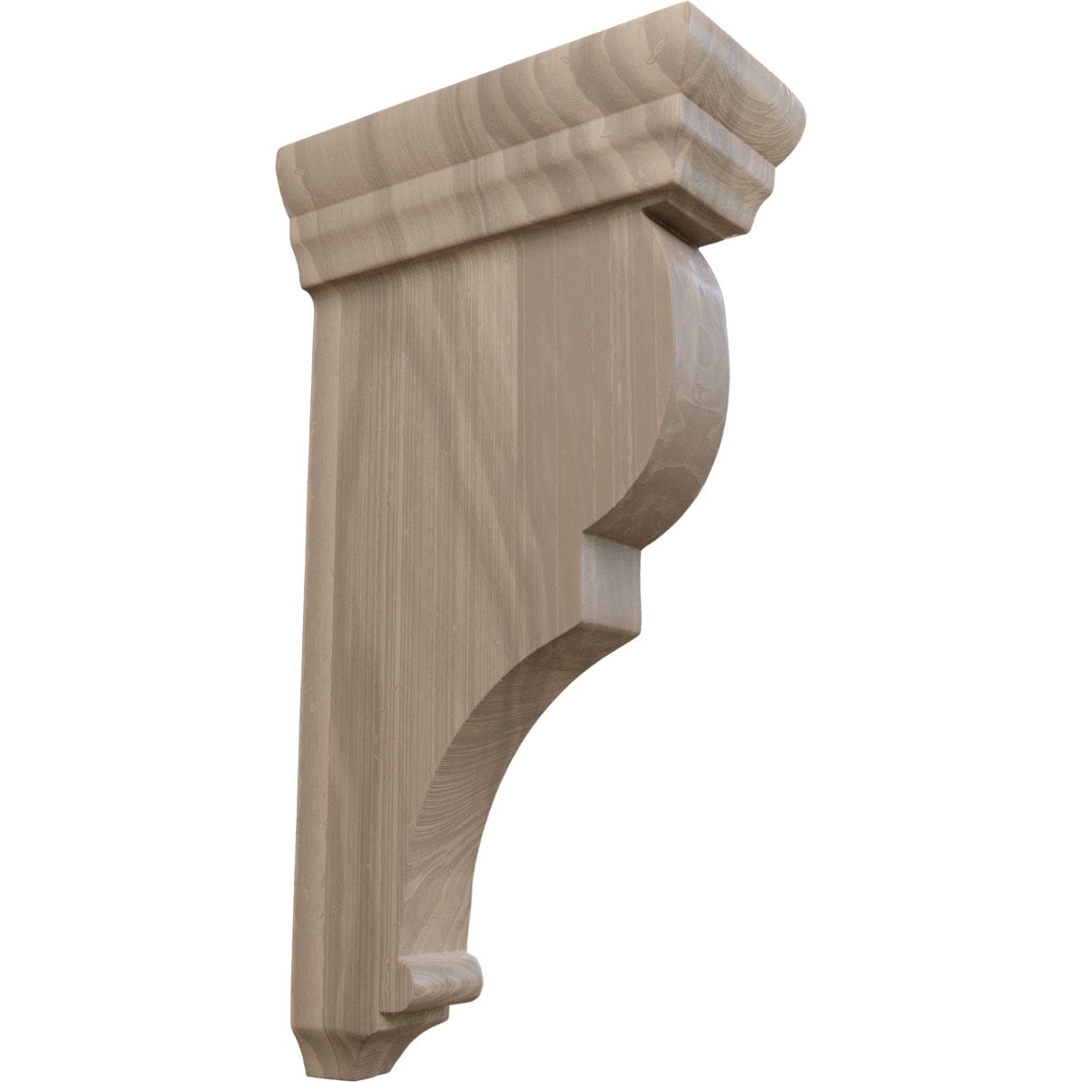 Ekena Millwork CORW03X06X12RJWA 3-in x 6.5-in x 12-in Unfinished Walnut Wood Paintable/Stainable Corbel