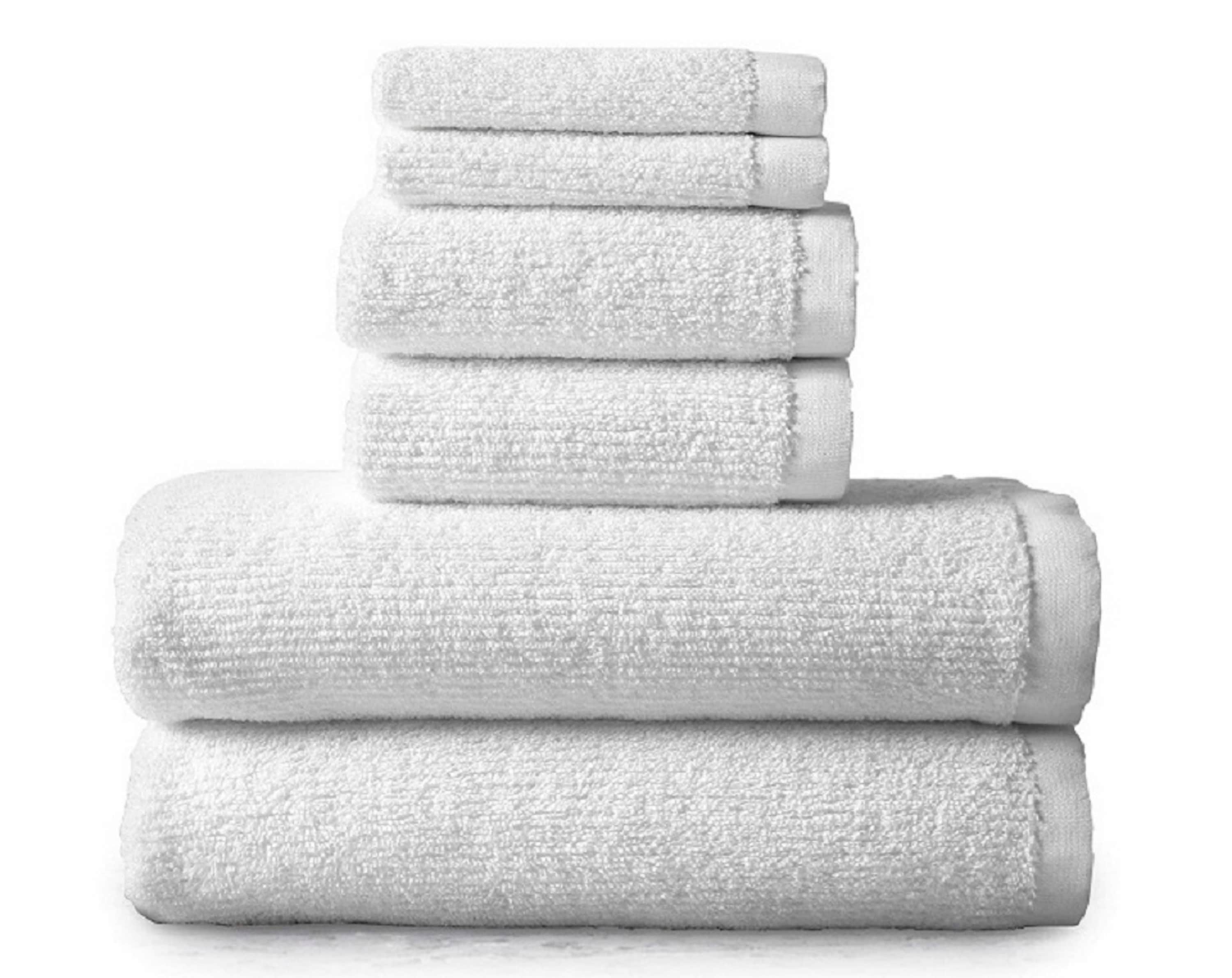 NY Loft 6-Piece Bright White Cotton Quick Dry Bath Towel Set at