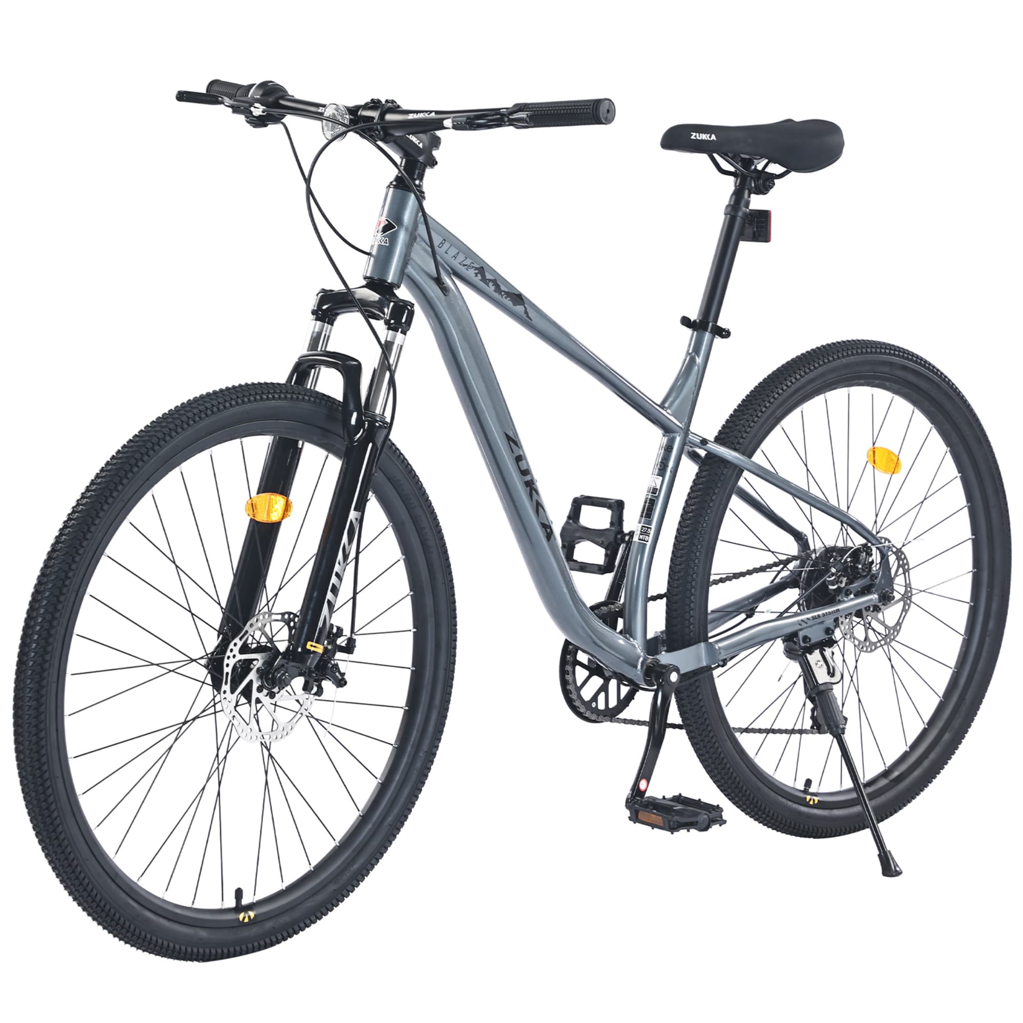 Ama Pear 27.5 Inch 8 Speed Mountain Bike Front Suspension Steel Frame Grey