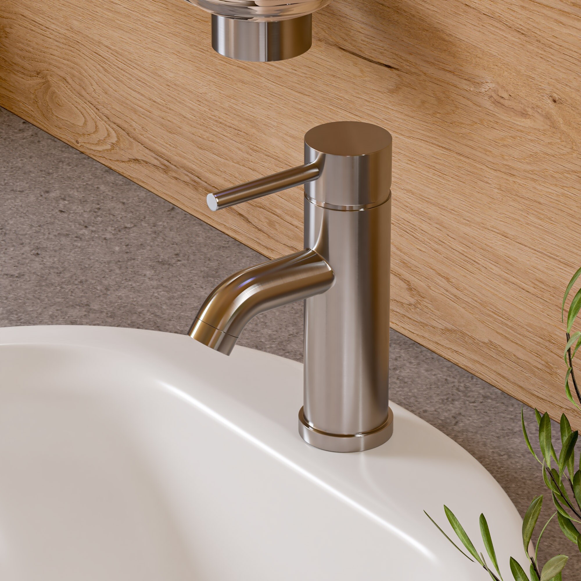 ALFI AB1433-BN Brushed Nickel Single hole 1-handle Low-arc Commercial/Residential Handle Bathroom Sink Faucet
