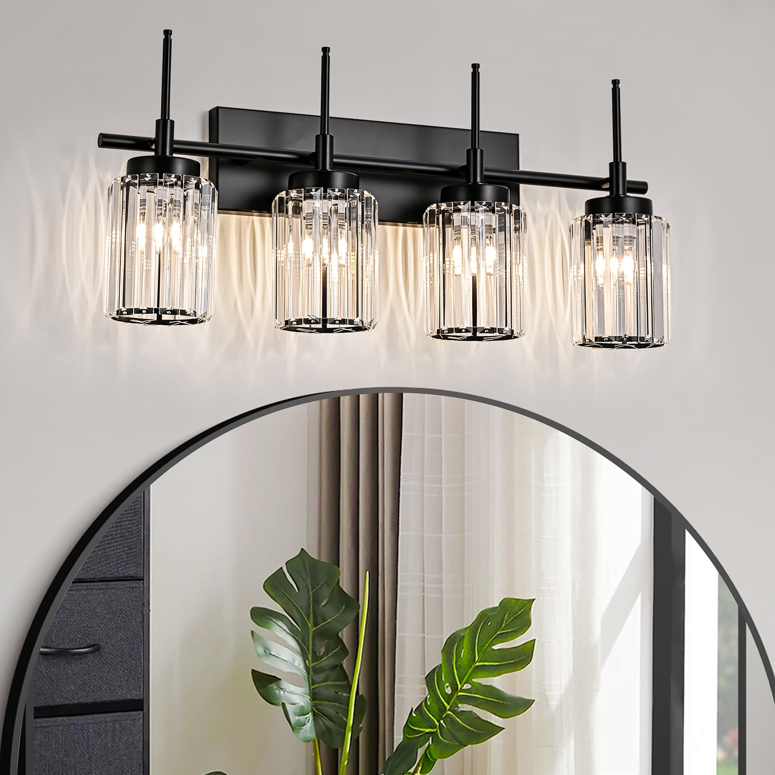 EDISLIVE Y81010000058398 27.2-in 4 -Light Matte Black Modern/contemporary Vanity light