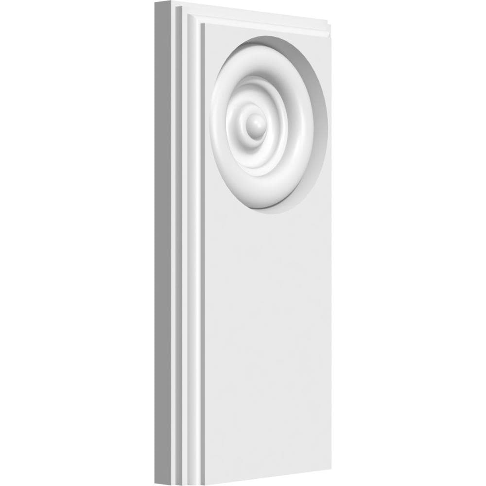 Ekena Millwork PBP025X050X050FOS03 Standard Foster Bullseye with Beveled Edge 2.5-in x 5-in Square Primed PVC Rosette