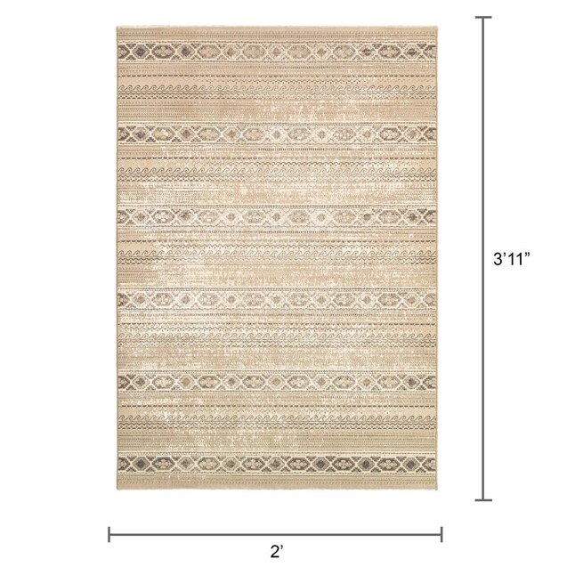 Couristan MARINA 2 x 3 Champagne Indoor Abstract Area Rug in the Rugs ...