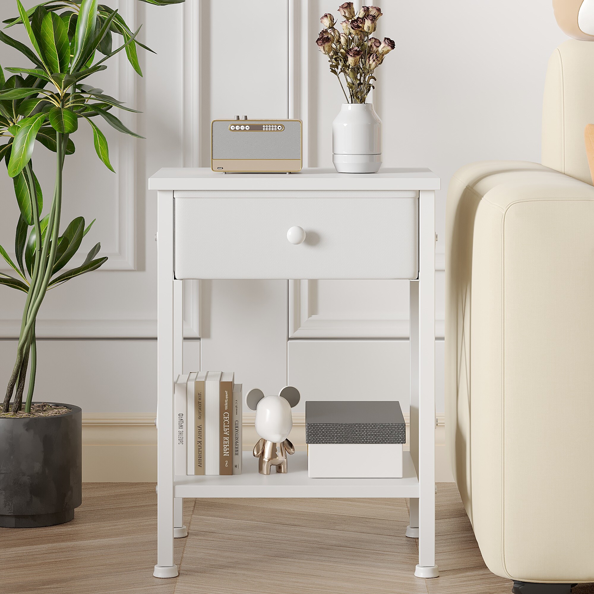 Vecelo LOE-AL-BNS01-WHT End-Tables - View #4