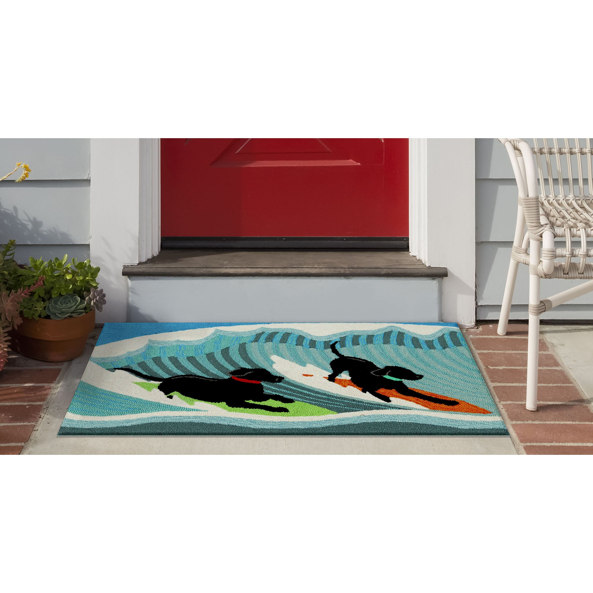 Liora Manne FTP34147304 3-ft x 4-ft Ocean Polyester Rectangular Indoor or outdoor Decorative Novelty Door mat