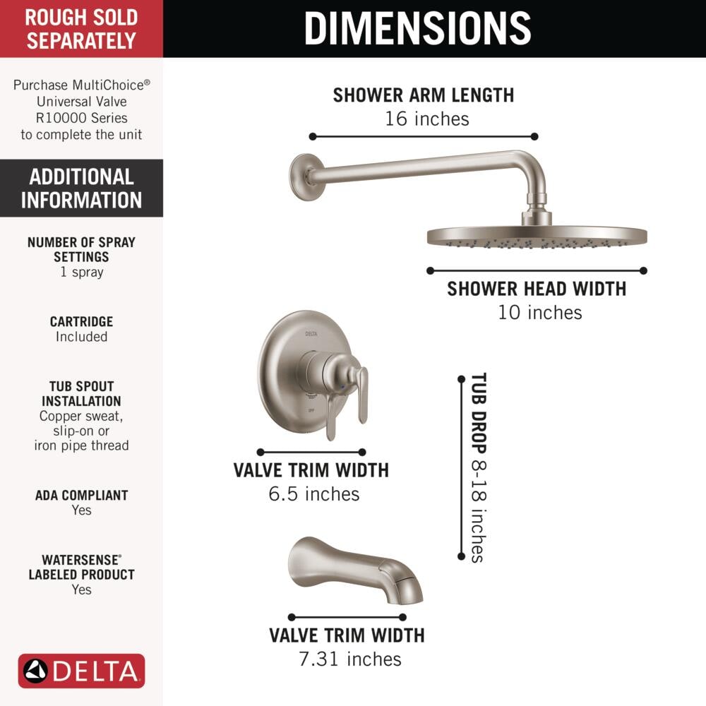 Delta T17445-SS-PR Tub-Shower-Faucets - View #3