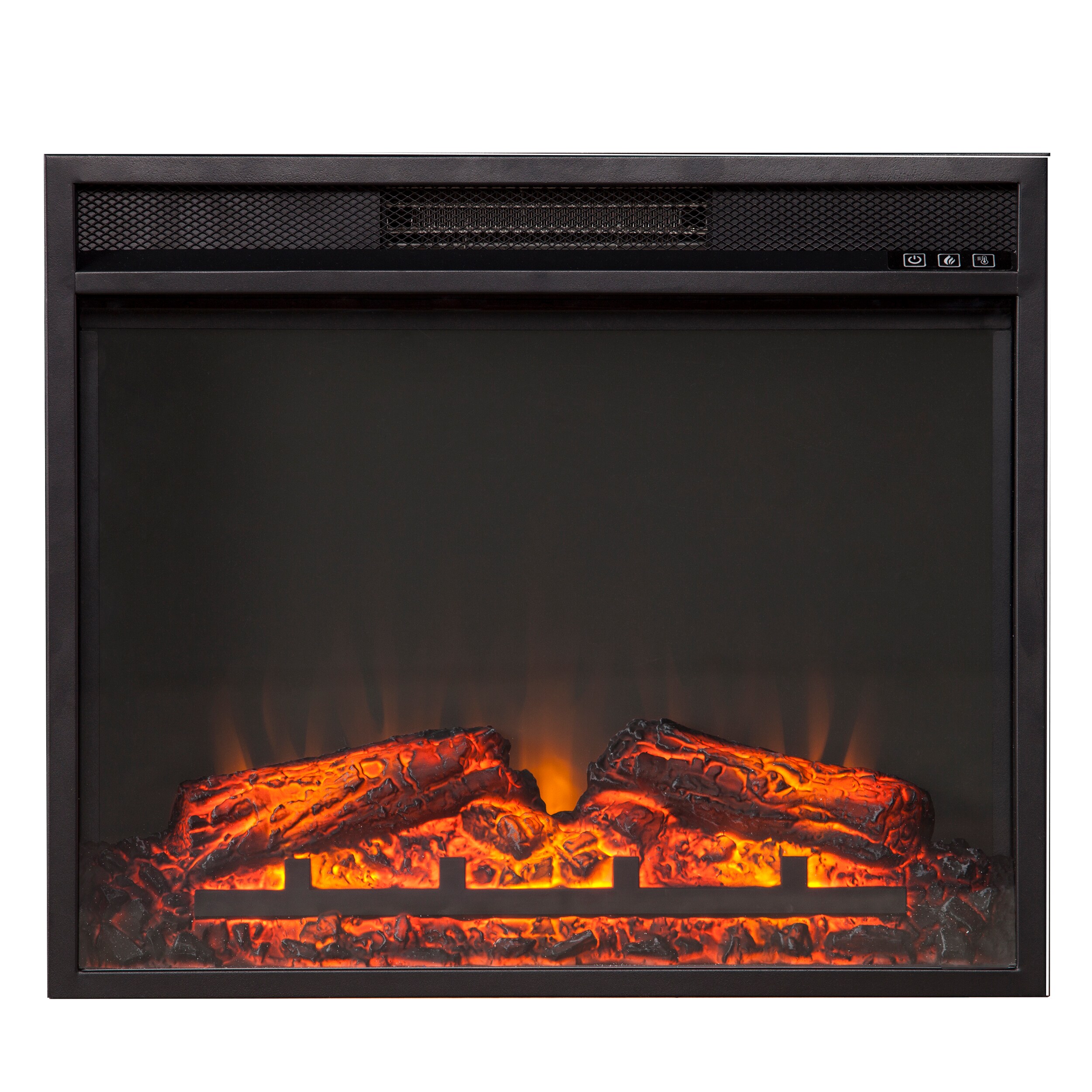 Southern Enterprises FA5423 23.75-in W Black Free standing Fan-forced Flat wall Electric Fireplace with Remote Control Included