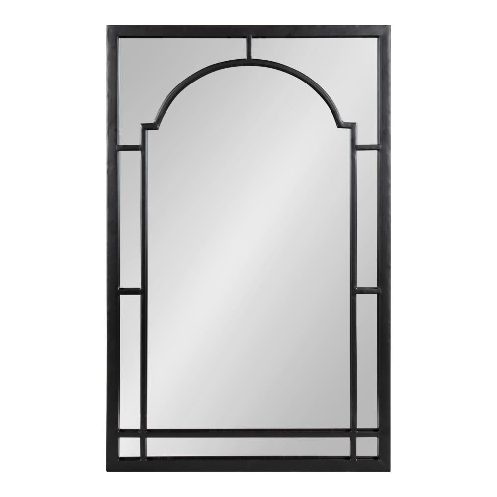 Kate and Laurel Lyla 20-in W x 32-in H Arch Black Framed Wall Mirror in ...