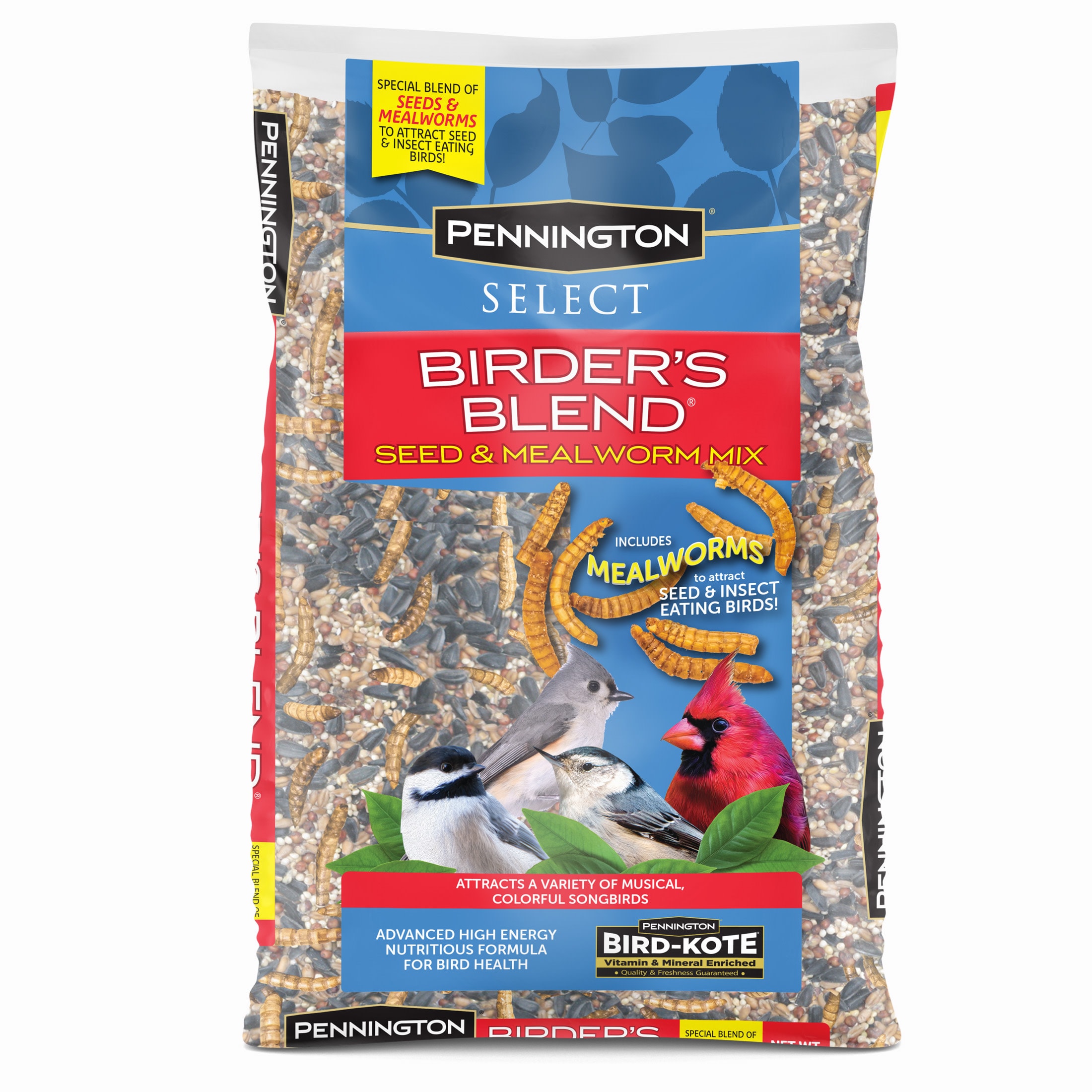 Pennington 100552759 Select Birder's Blend with Mealworm (blend) Bird seed 10 Pound(s)