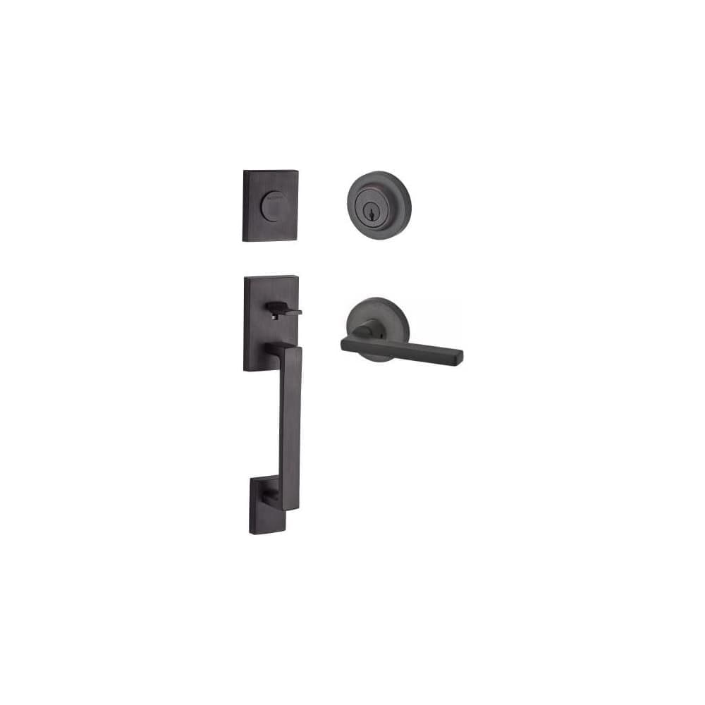 Baldwin FD.LAJXSQU.R.CRR La Jolla Full Dummy Handleset with Square Lever and Contemporary Round Rose Interior Trim from the Reserve Collection #FDLAJXSQURCRR112