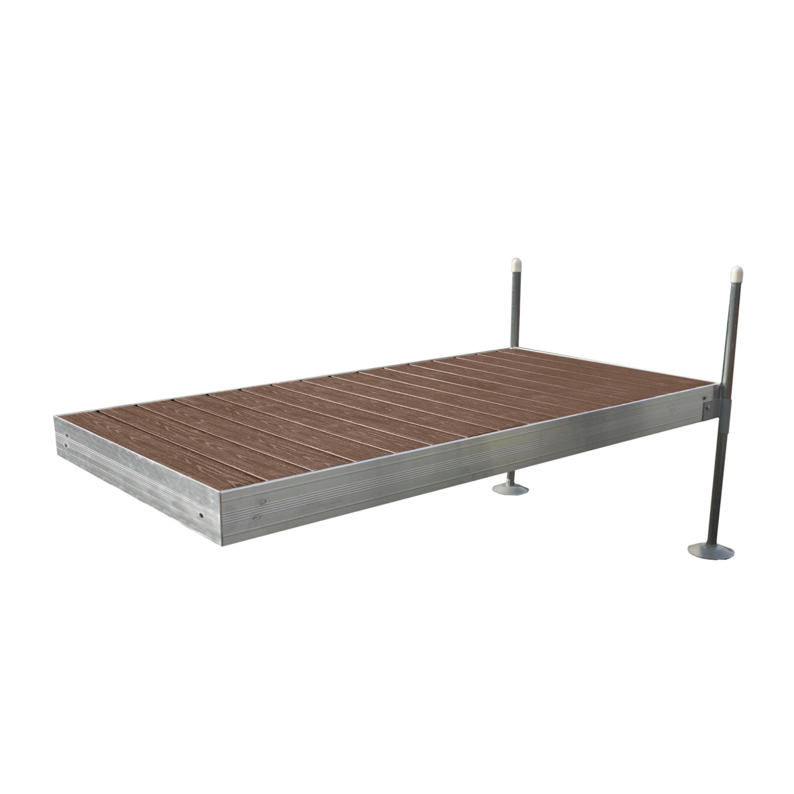 Tommy Docks TDSAZB-40011 8Ft. Straight Aluminum Frame with PVC Decking Complete Dock Package, Woodland Brown